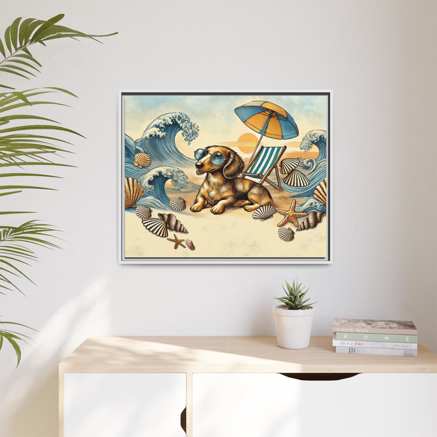 Dachshund on the Beach Wall Art