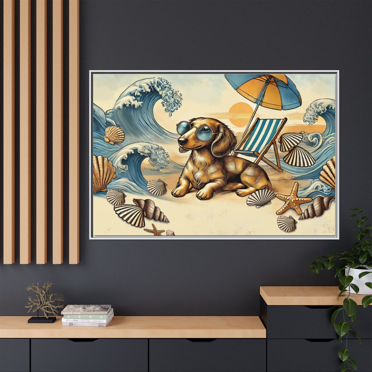 Dachshund on the Beach Wall Art