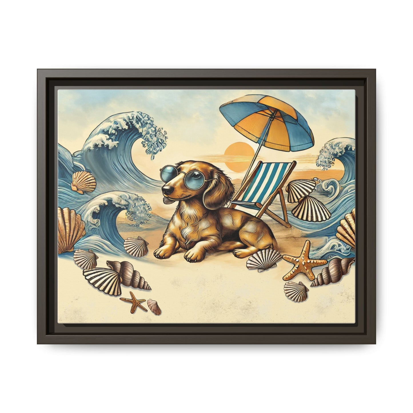 Dachshund on the Beach Wall Art