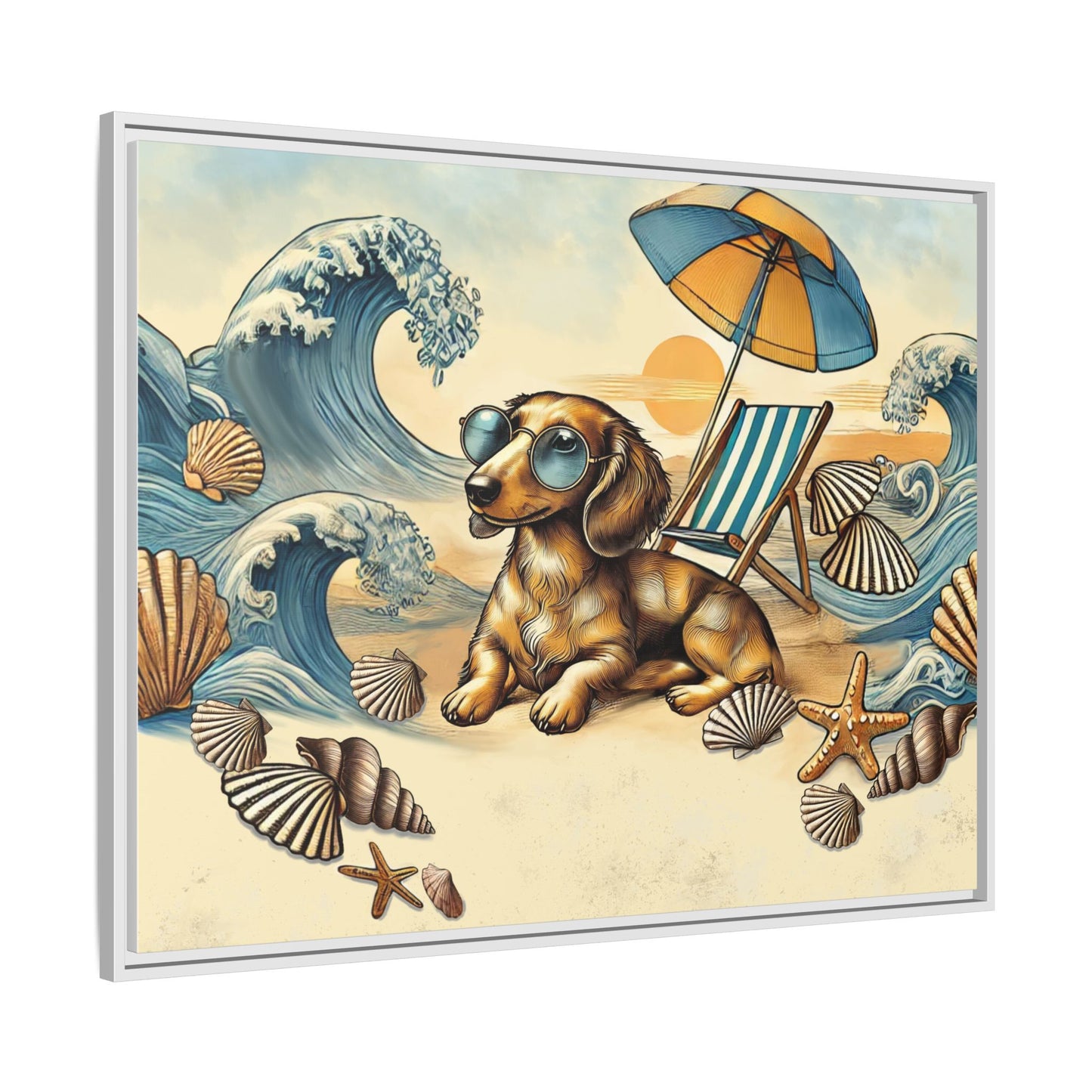 Dachshund on the Beach Wall Art