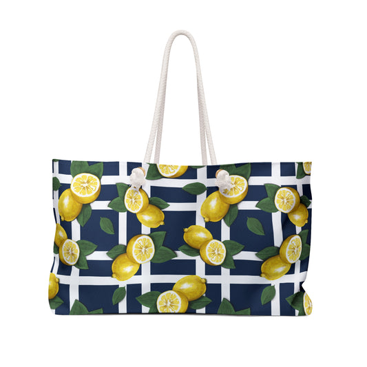 Lemon Weekender Bag- Large Tote Bag