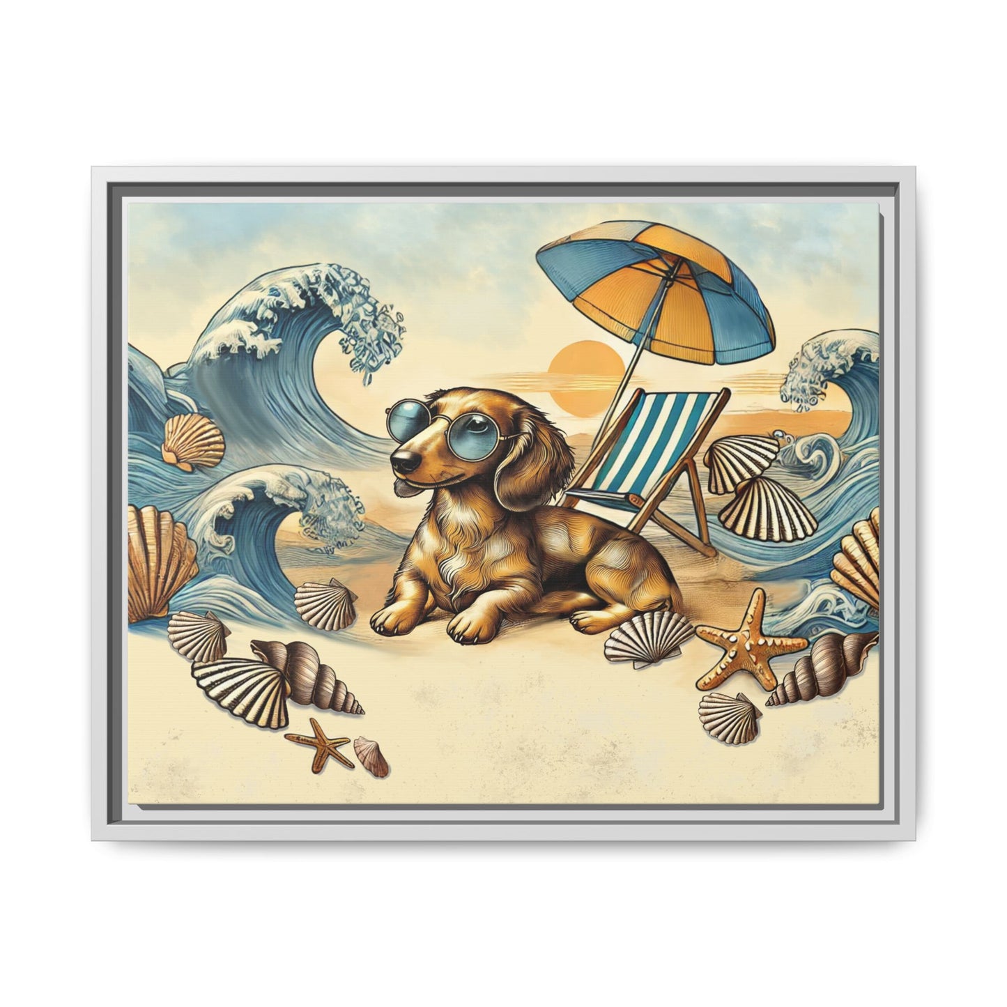 Dachshund on the Beach Wall Art