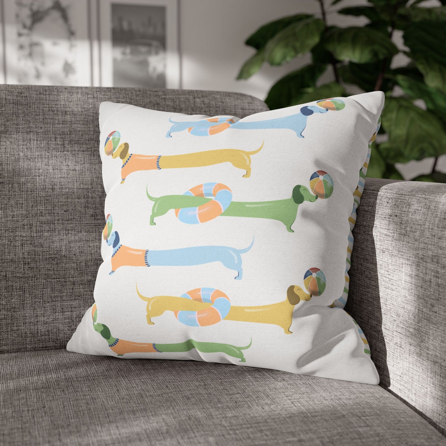 Square Pillowcase - Doxie in the Sun Design