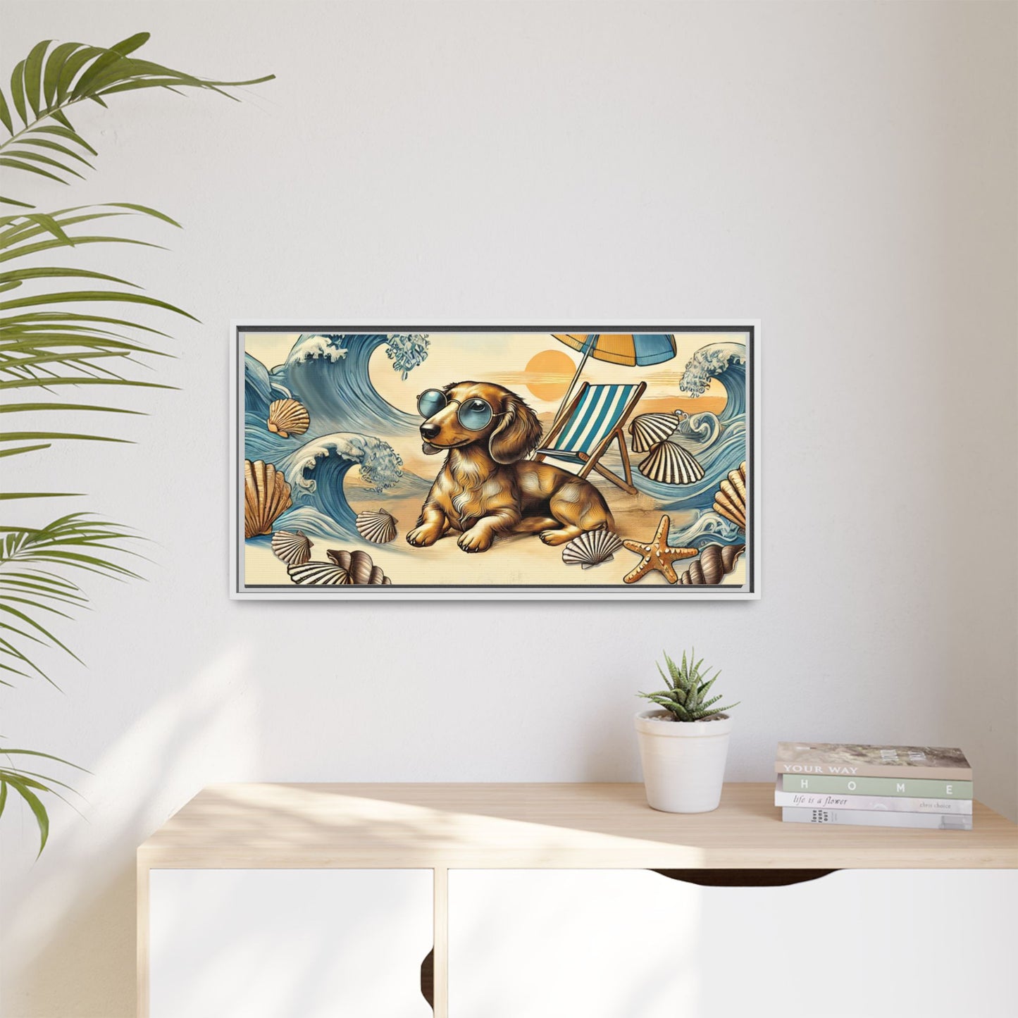Dachshund on the Beach Wall Art