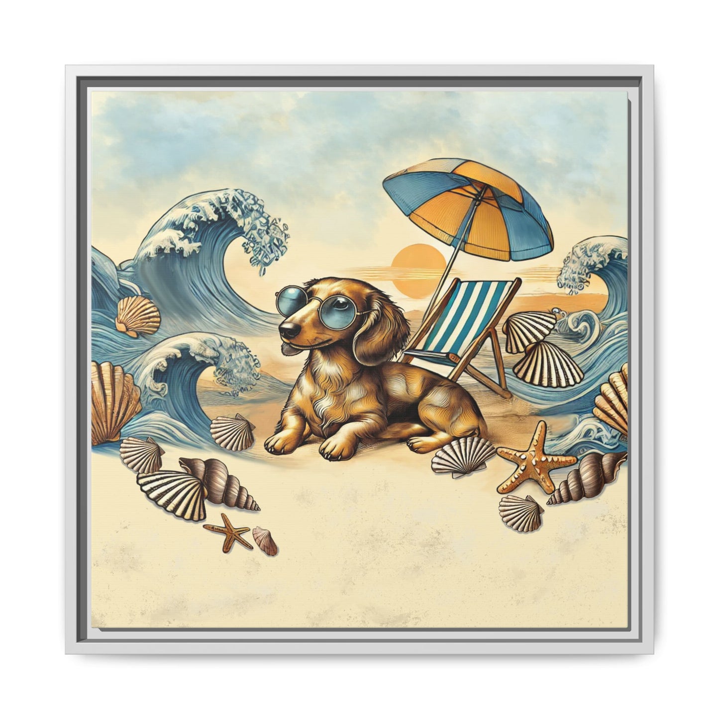 Dachshund on the Beach Wall Art
