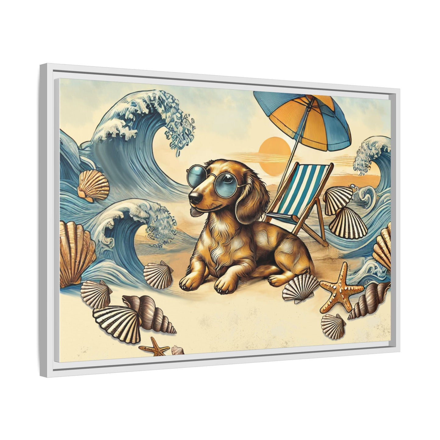 Dachshund on the Beach Wall Art