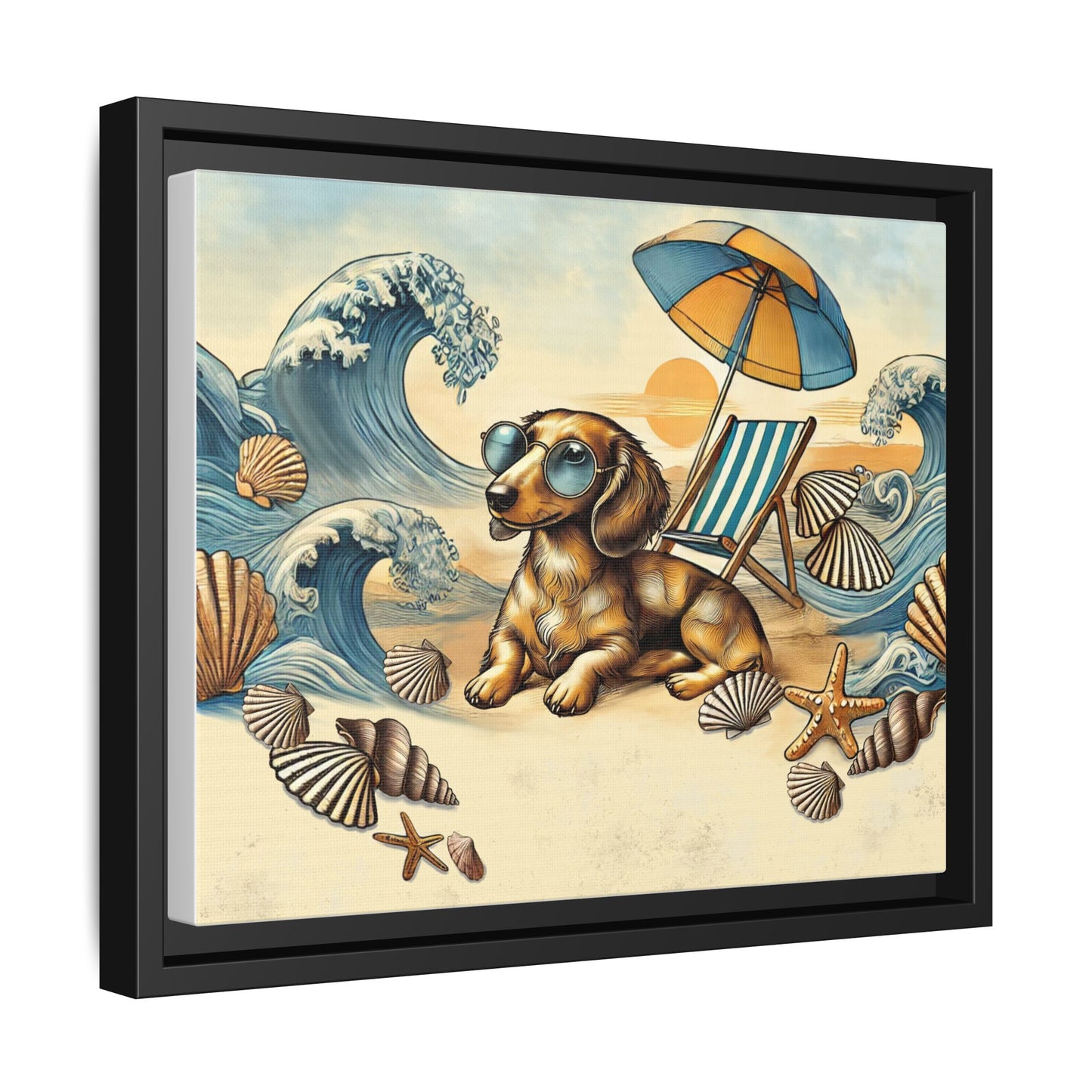 Dachshund on the Beach Wall Art
