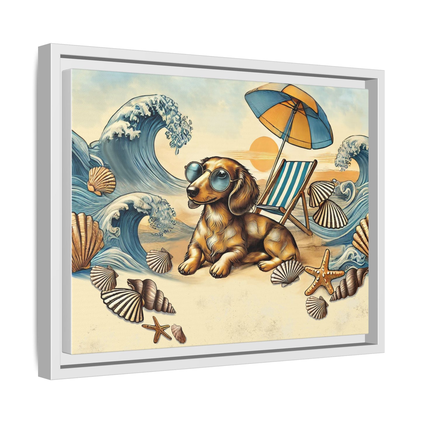 Dachshund on the Beach Wall Art