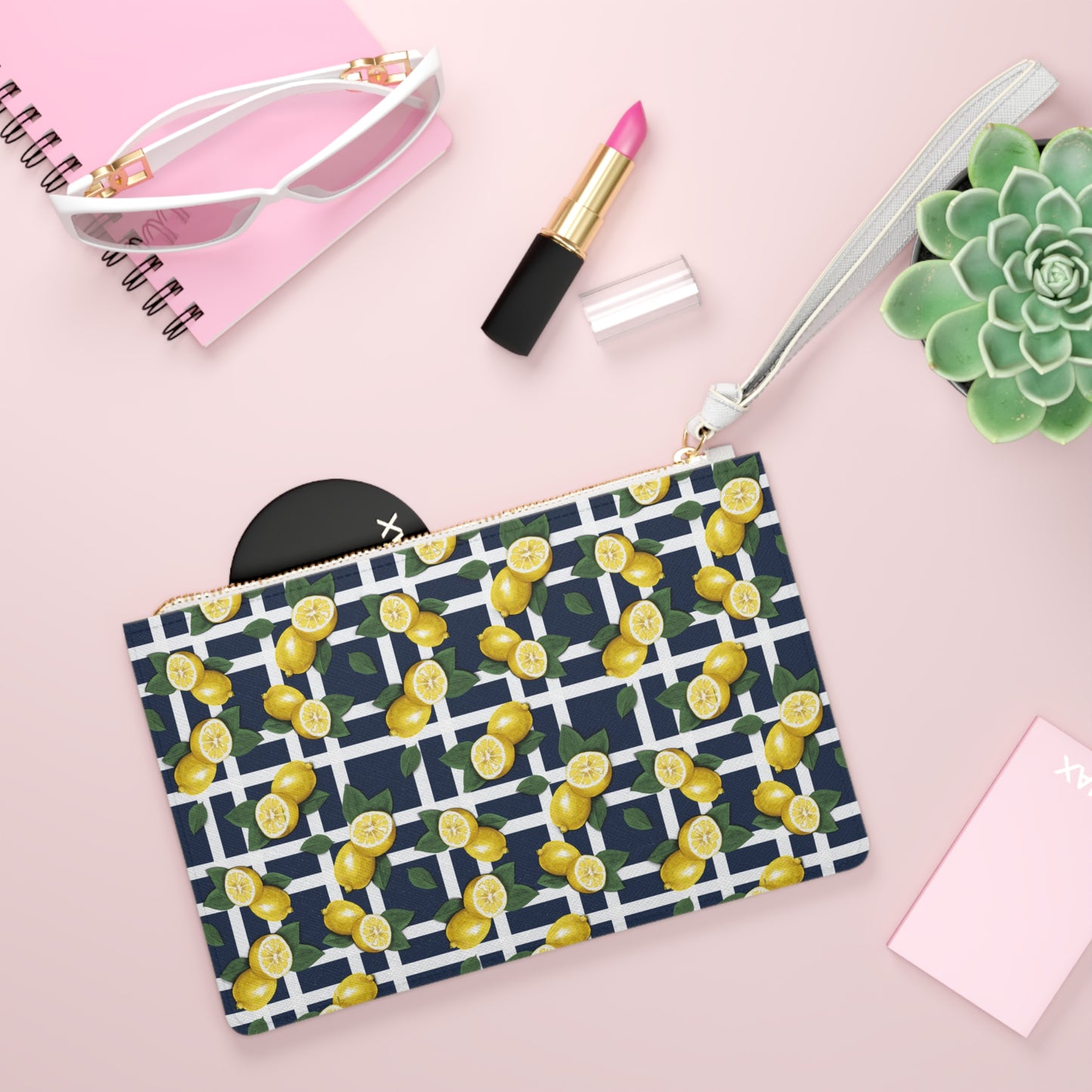 Lemon Print Clutch Bag - Stylish Summer Accessory for Casual Outings