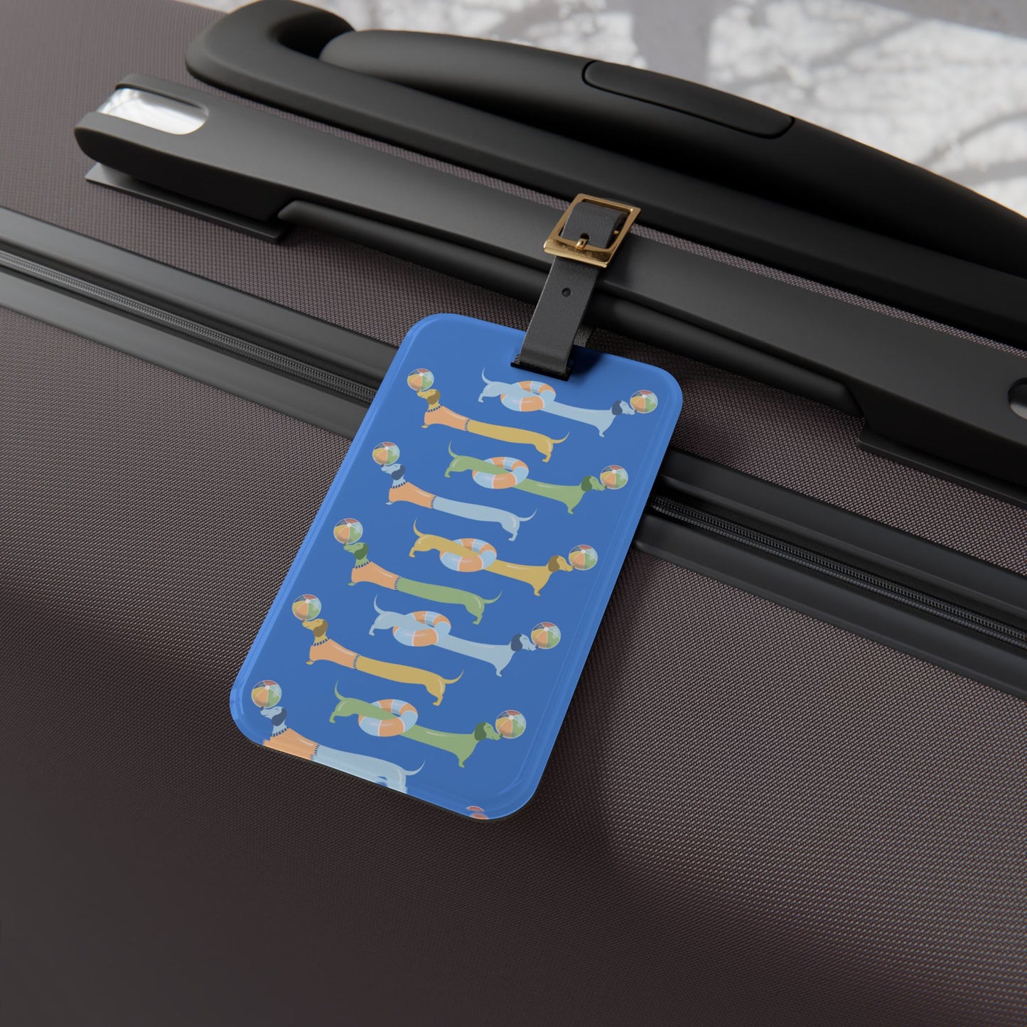Dachshund Luggage Tag- Dog Dad, Dog Mama, Dog Gifts