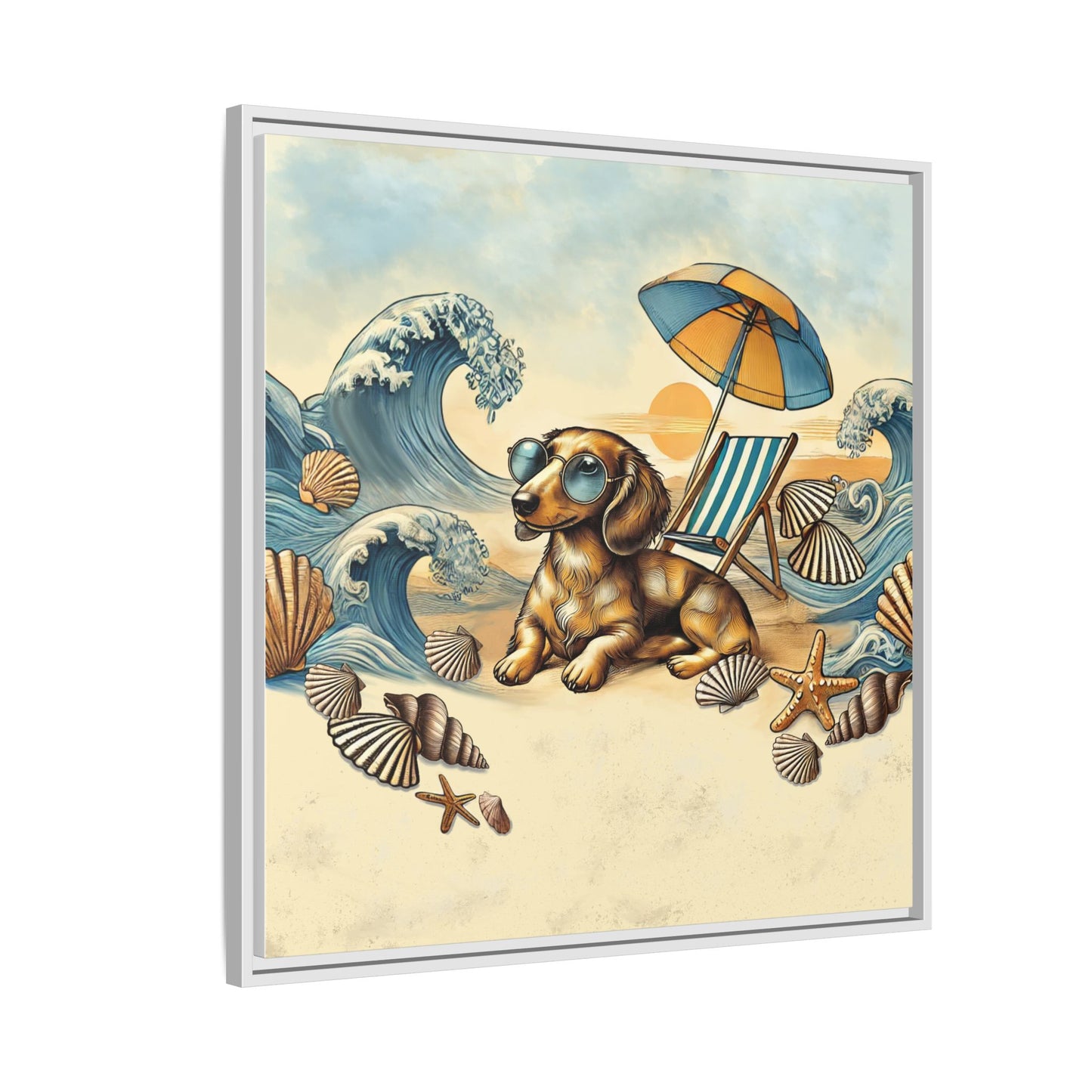 Dachshund on the Beach Wall Art