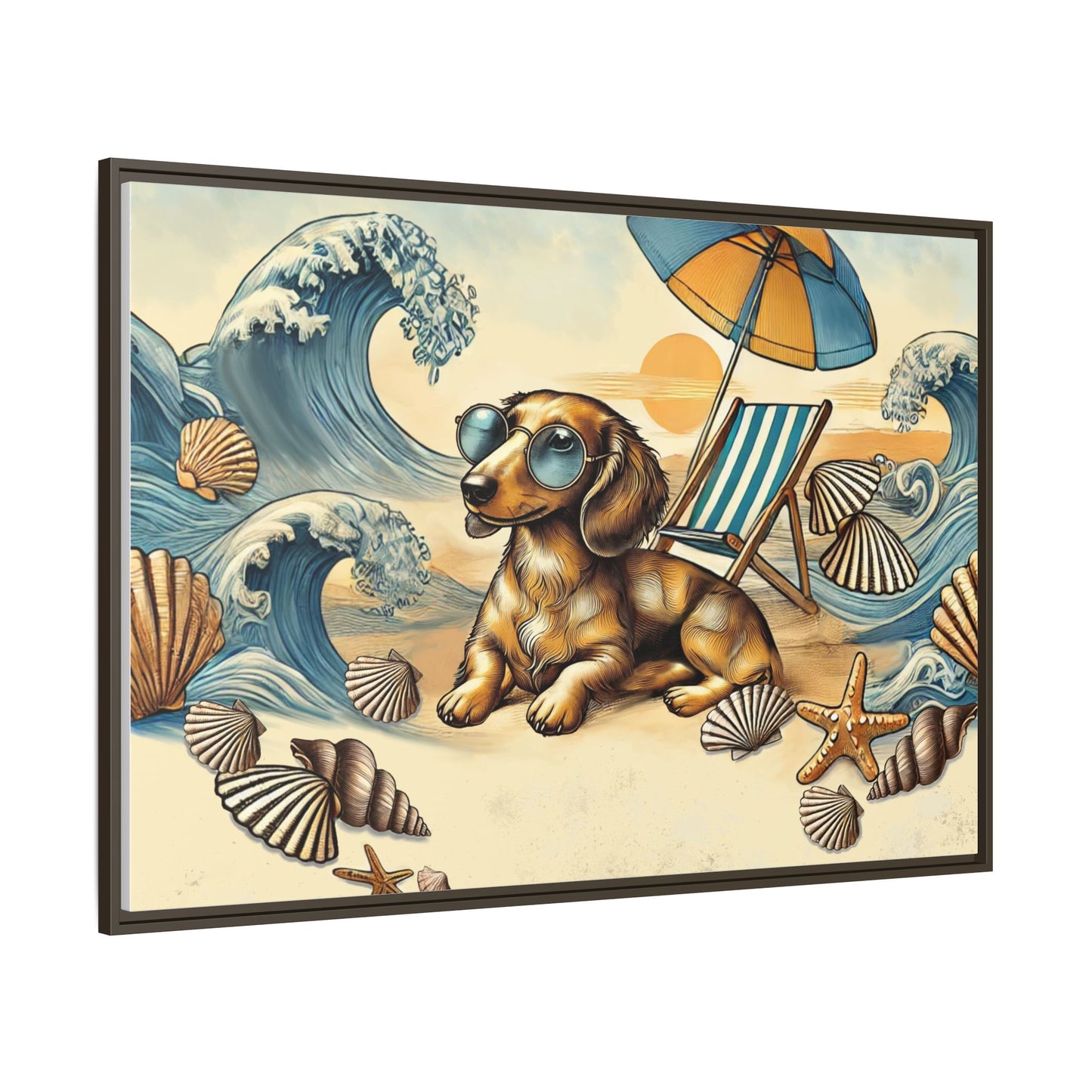 Dachshund on the Beach Wall Art