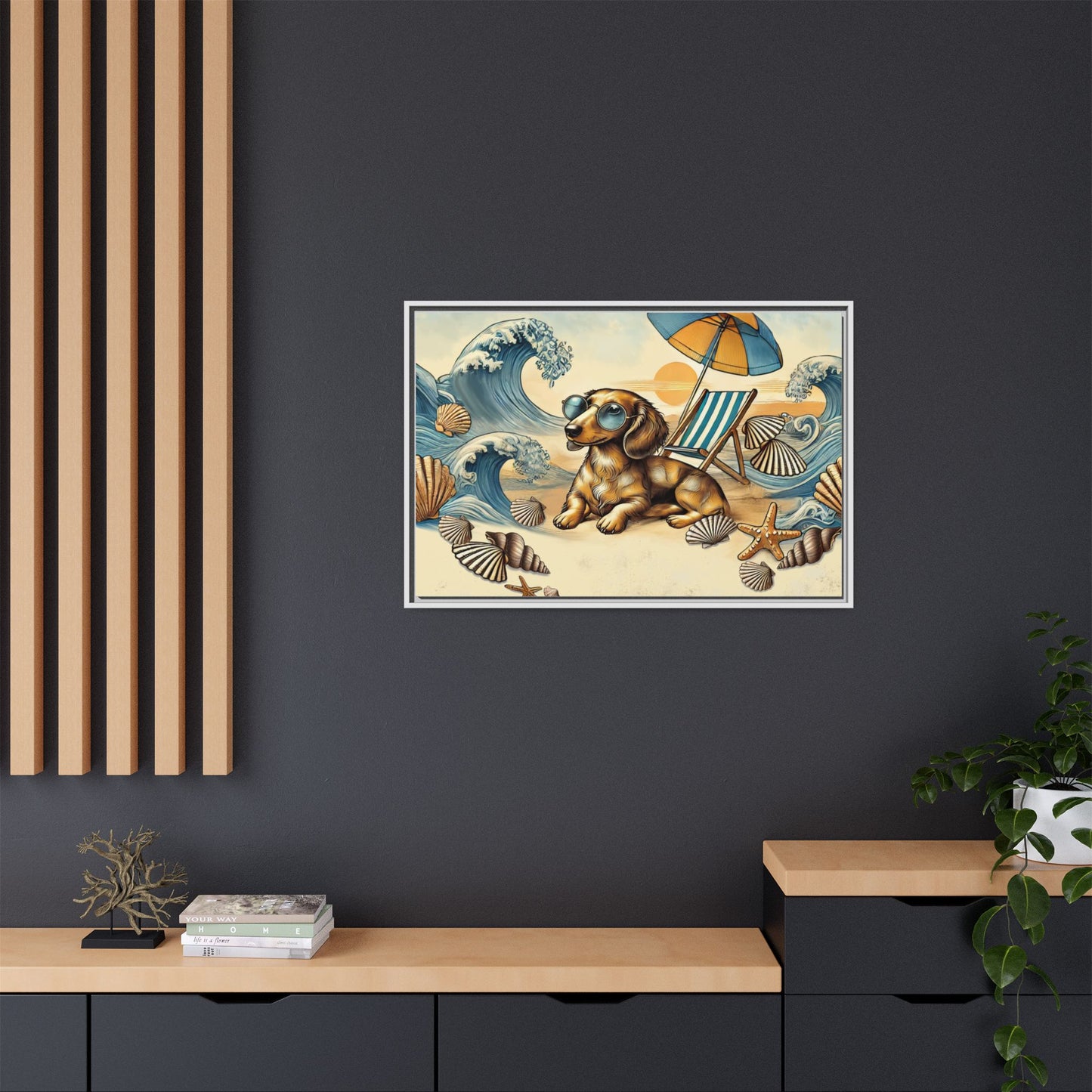 Dachshund on the Beach Wall Art