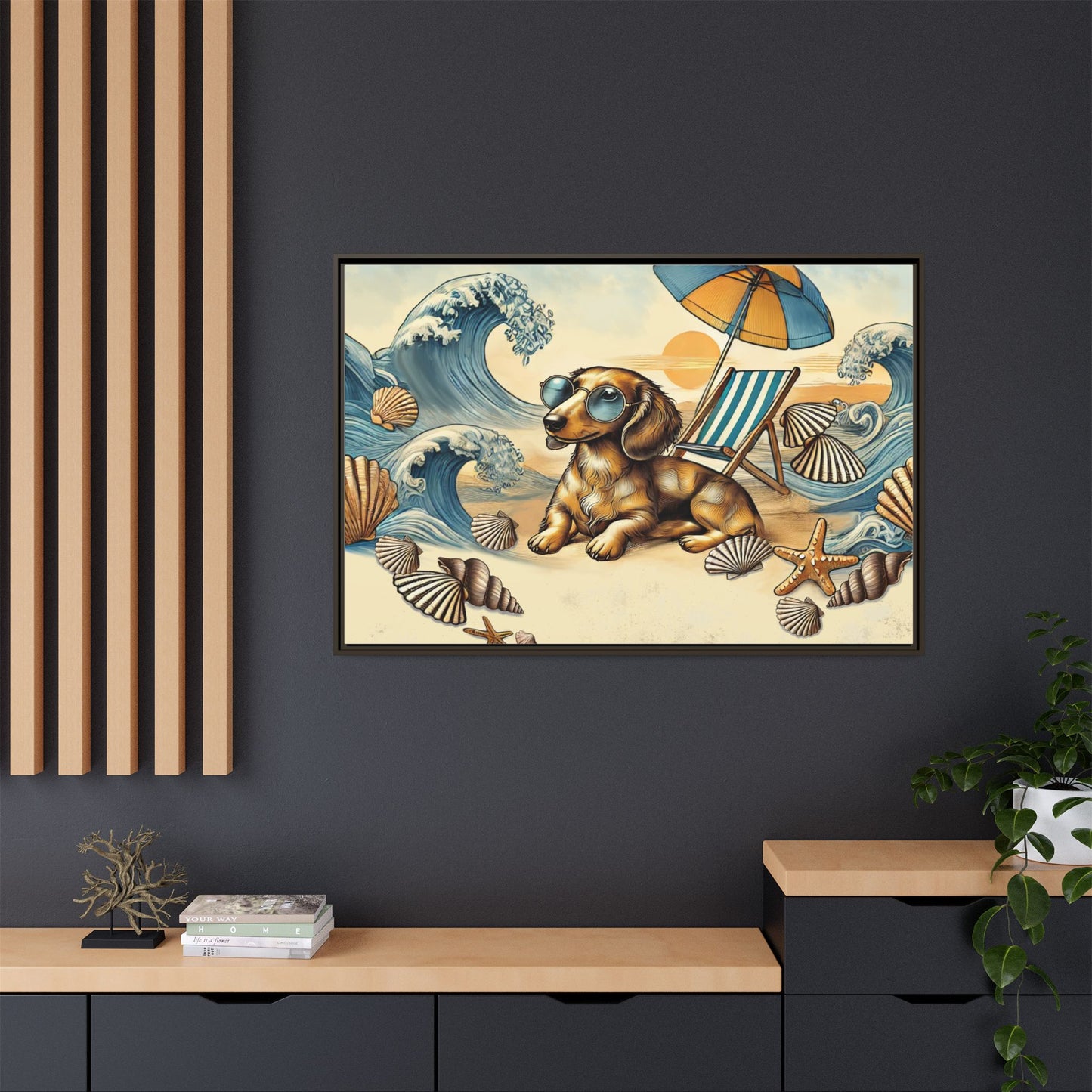 Dachshund on the Beach Wall Art