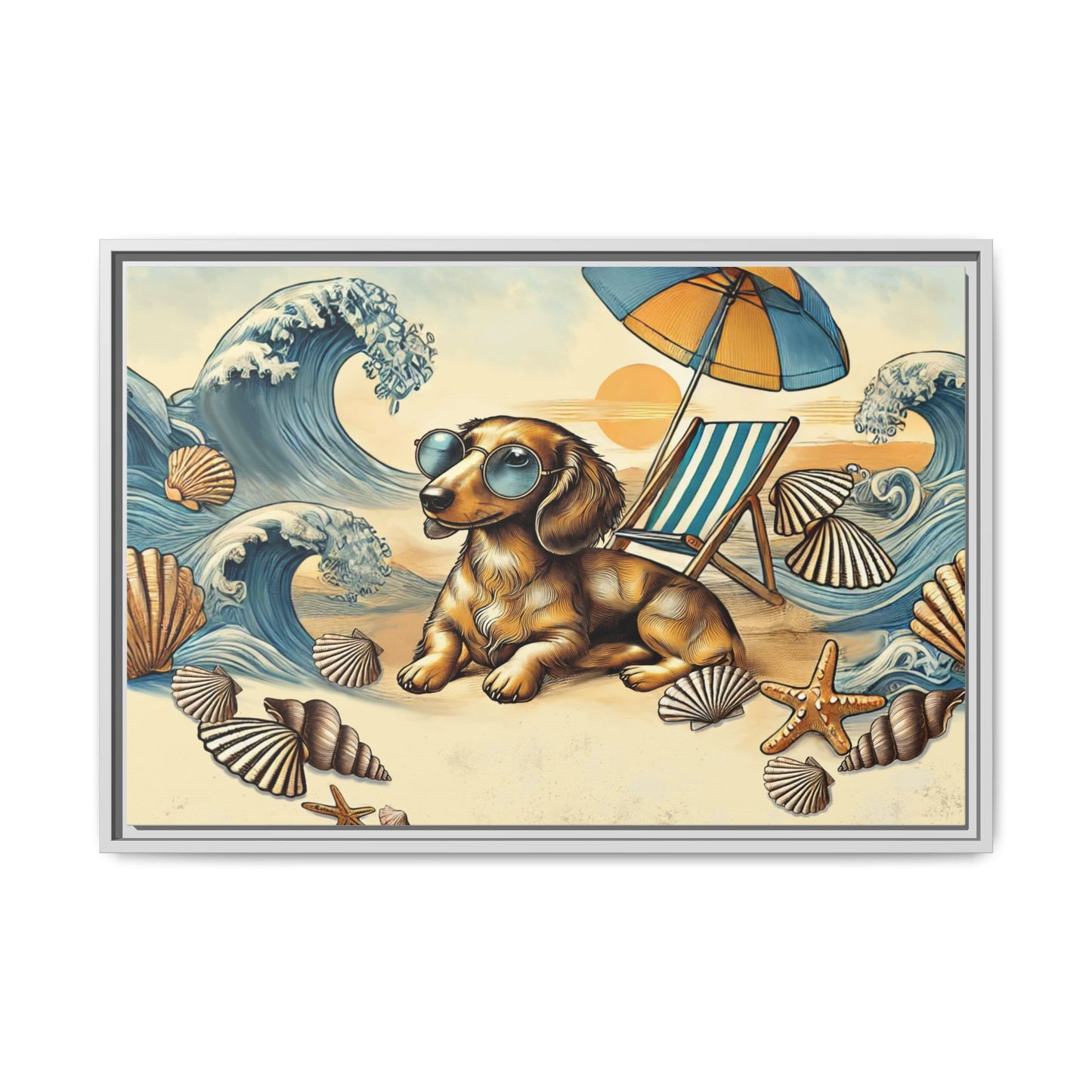 Dachshund on the Beach Wall Art