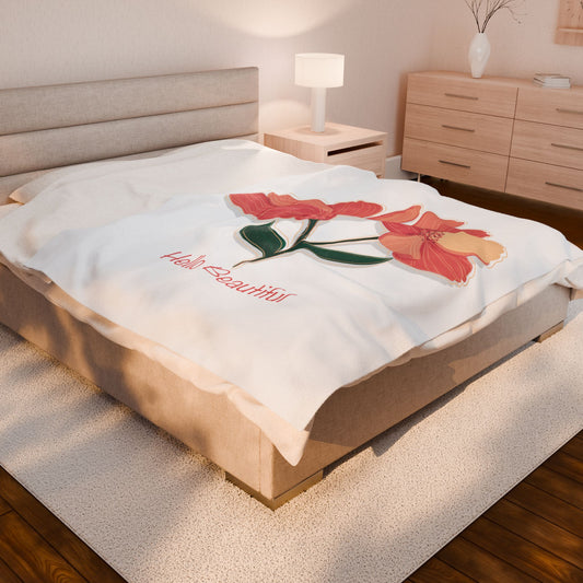 Plush Blanket - Floral Hello Beautiful Collection