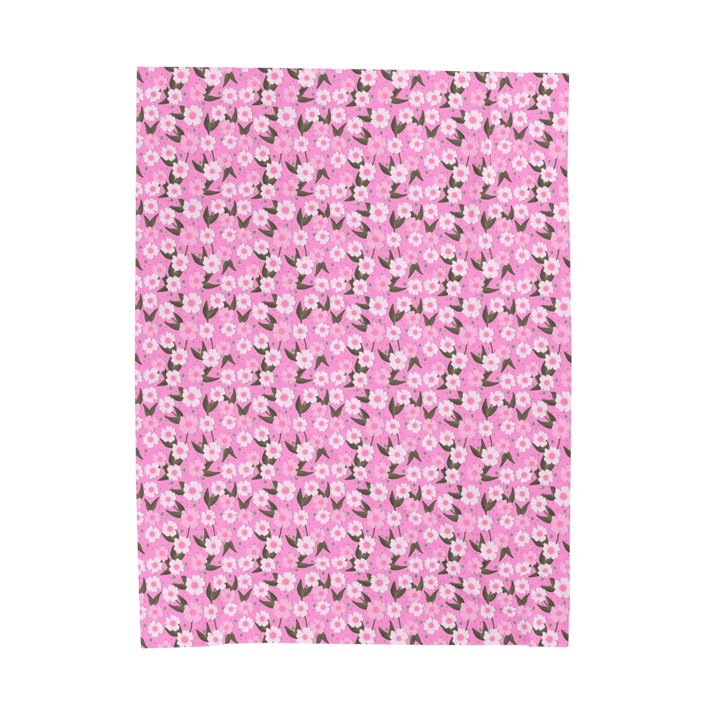 Pink Floral Velveteen Plush Blanket - Gifts for girls, gifts for her, gifts for mom, cozy blanket, warm blanket, girls gift
