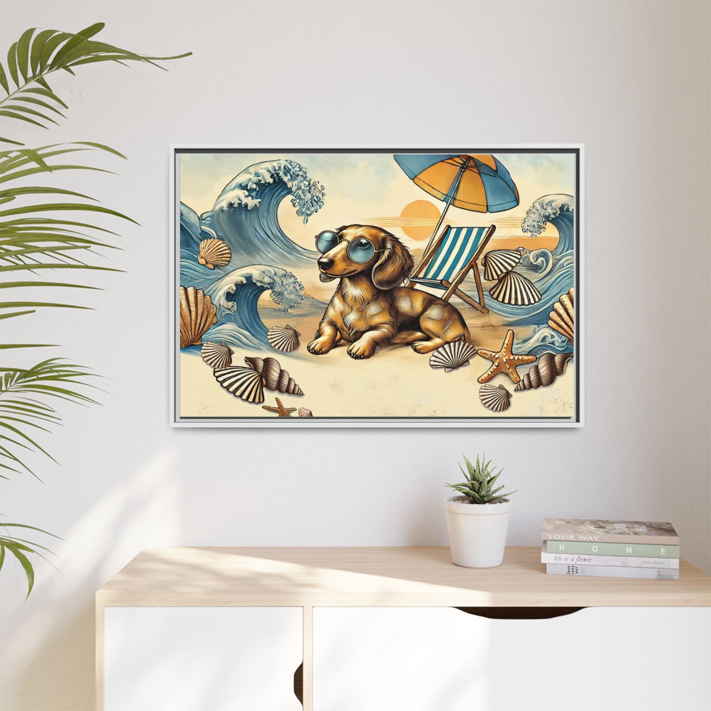 Dachshund on the Beach Wall Art