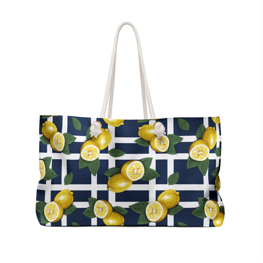Lemon Weekender Bag- Large Tote Bag