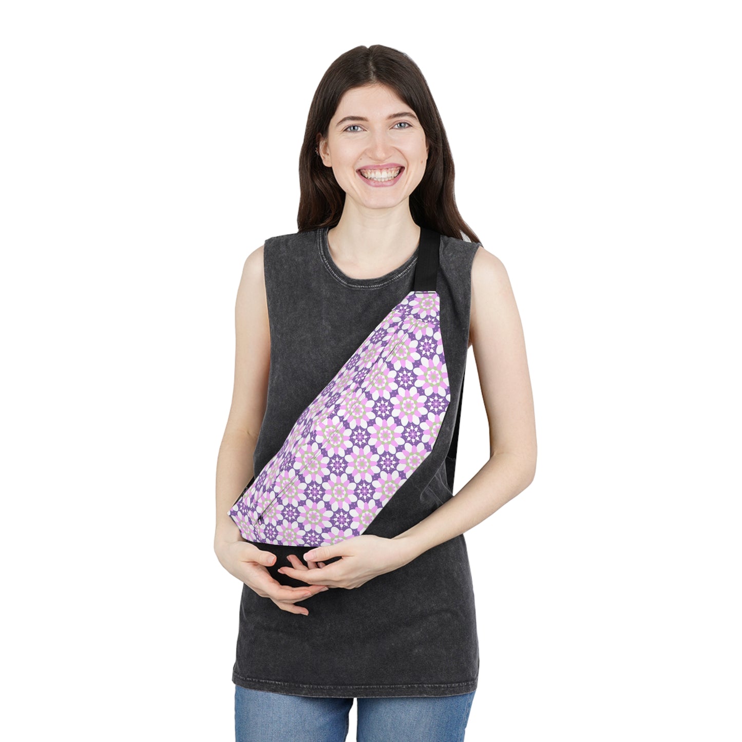 Pink Green & Purple Belt Bag, Fanny Pack, Sling Pack