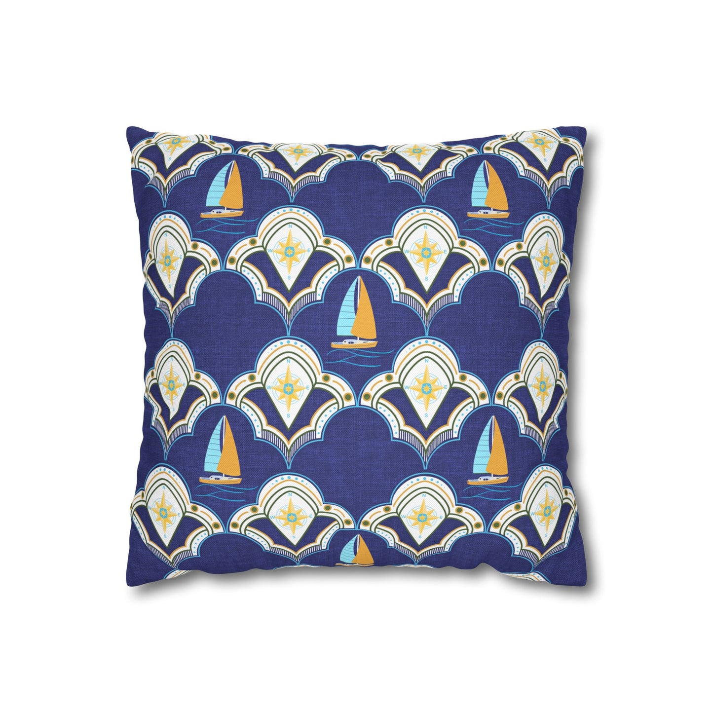 Nautical Square Pillowcase- sail boats