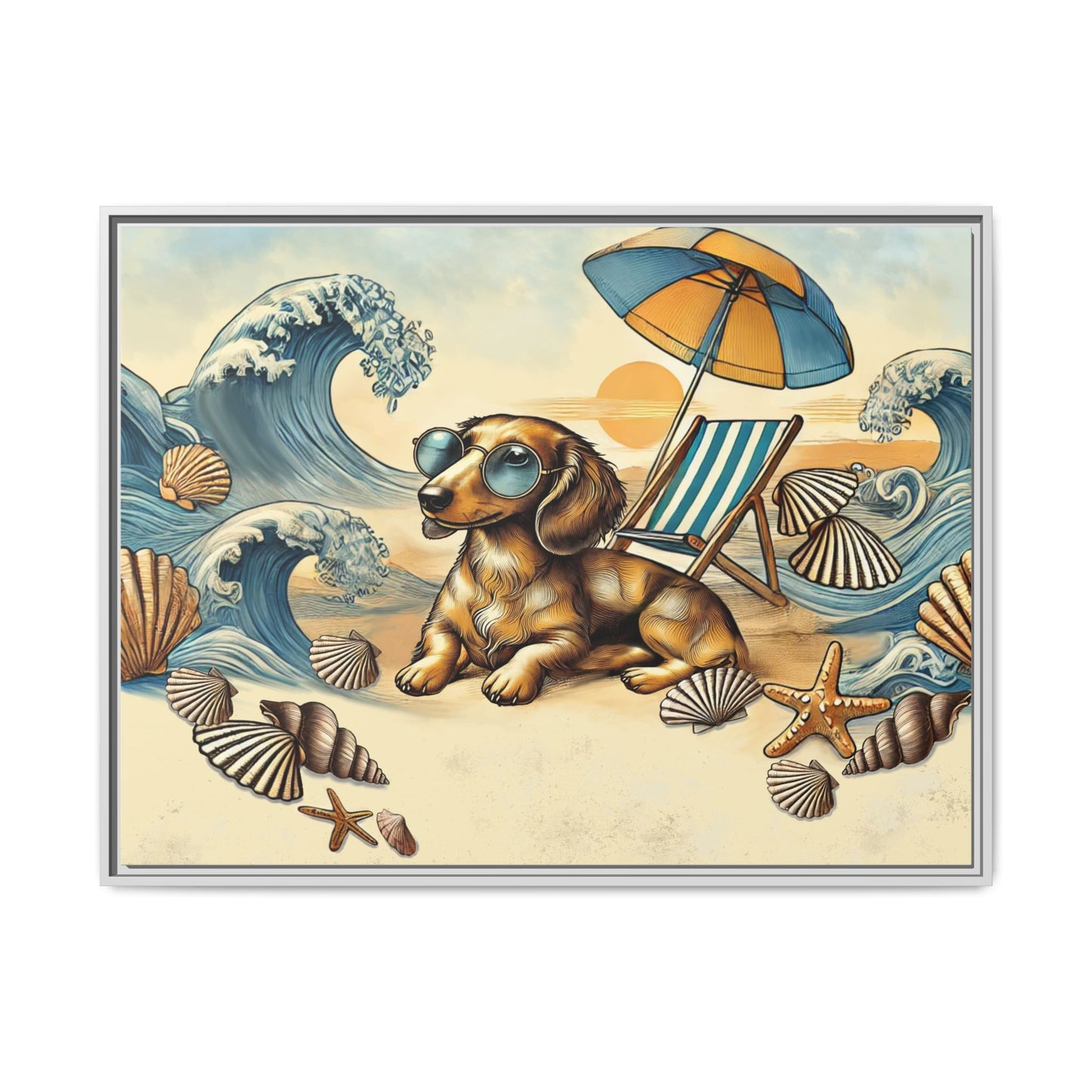 Dachshund on the Beach Wall Art