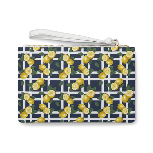 Lemon Print Clutch Bag - Stylish Summer Accessory for Casual Outings