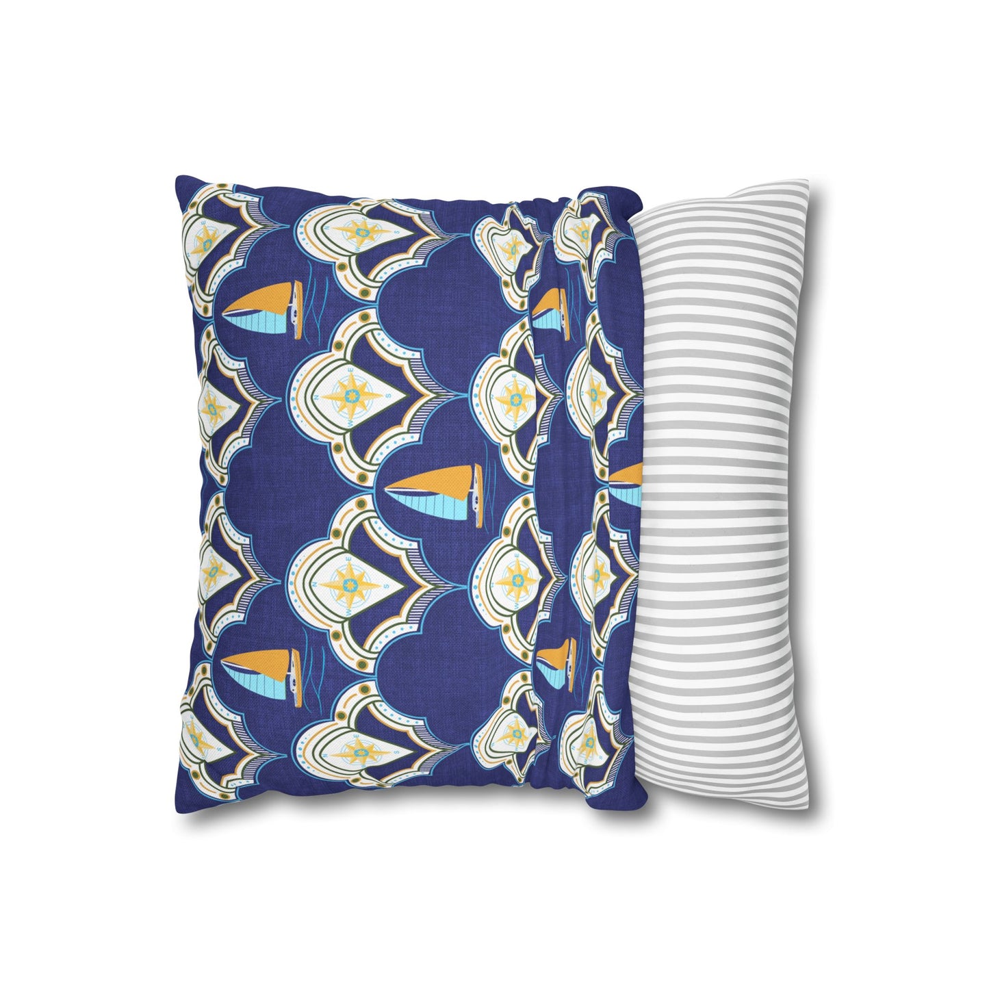 Nautical Square Pillowcase- sail boats