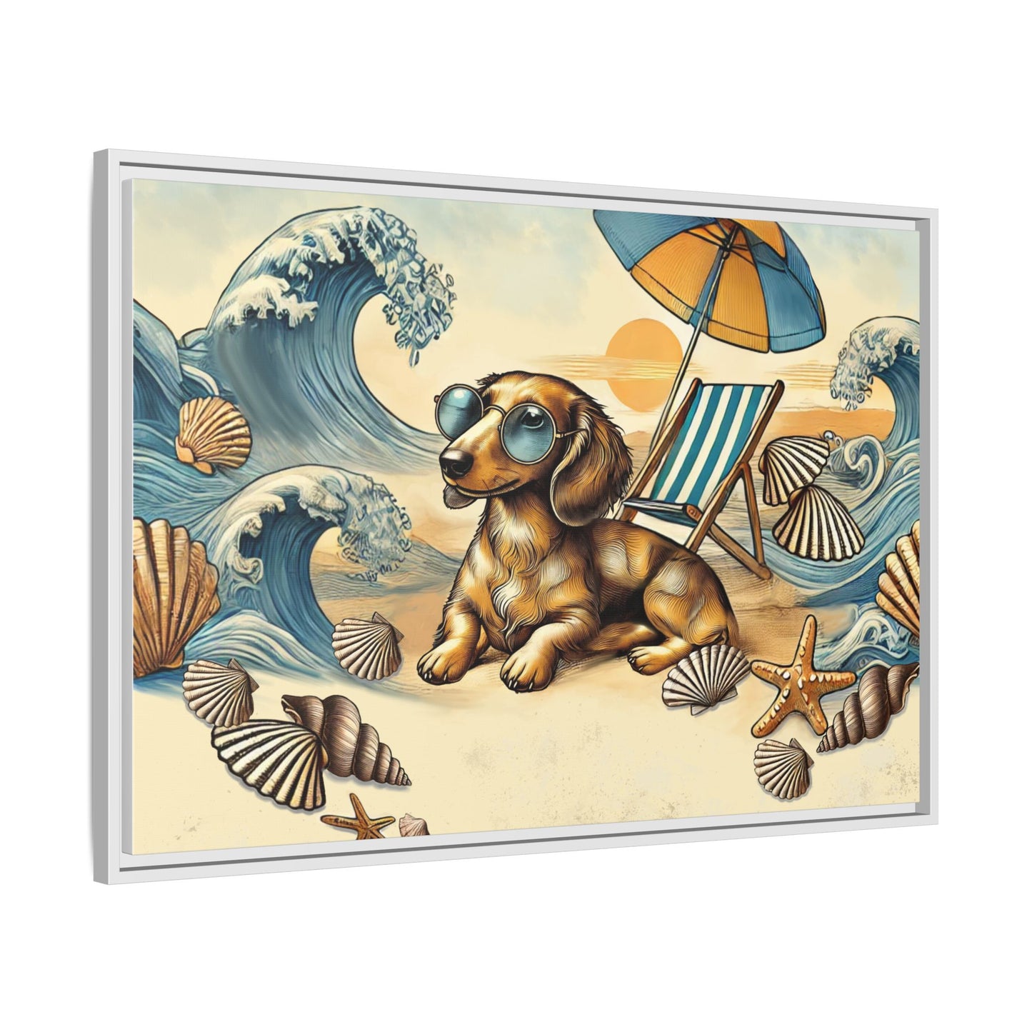 Dachshund on the Beach Wall Art