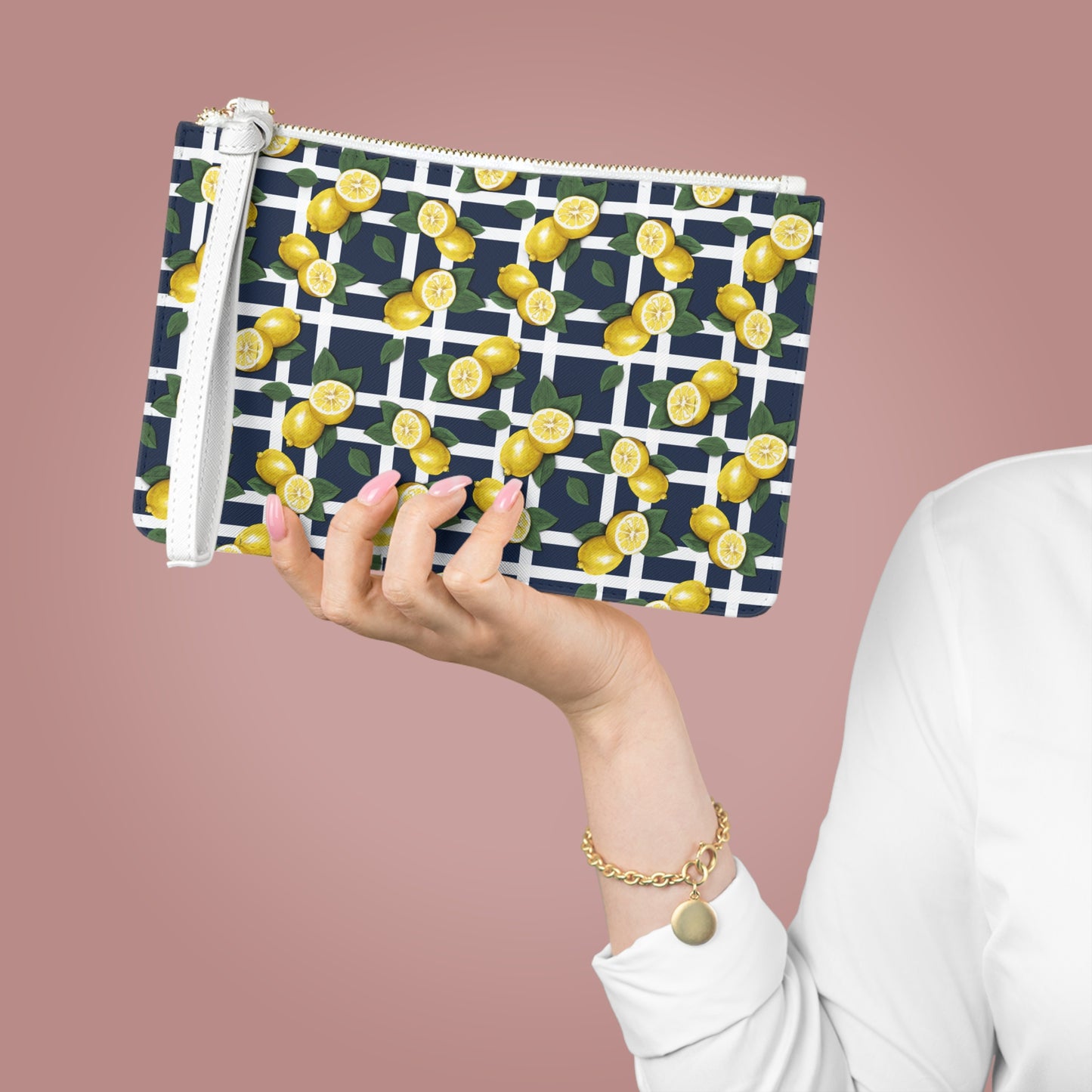 Lemon Print Clutch Bag - Stylish Summer Accessory for Casual Outings