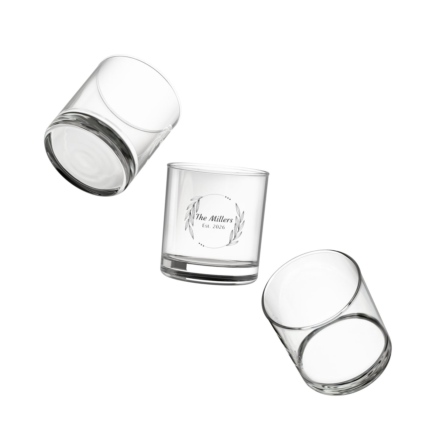 Engraved Personalized Rocks Glass 10oz Whiskey Tumbler Home Bar Custom Unique Gift Him Customized Drinkware Wedding Present Housewarming Gift
