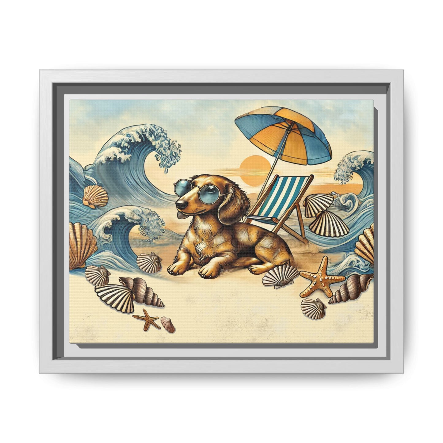 Dachshund on the Beach Wall Art