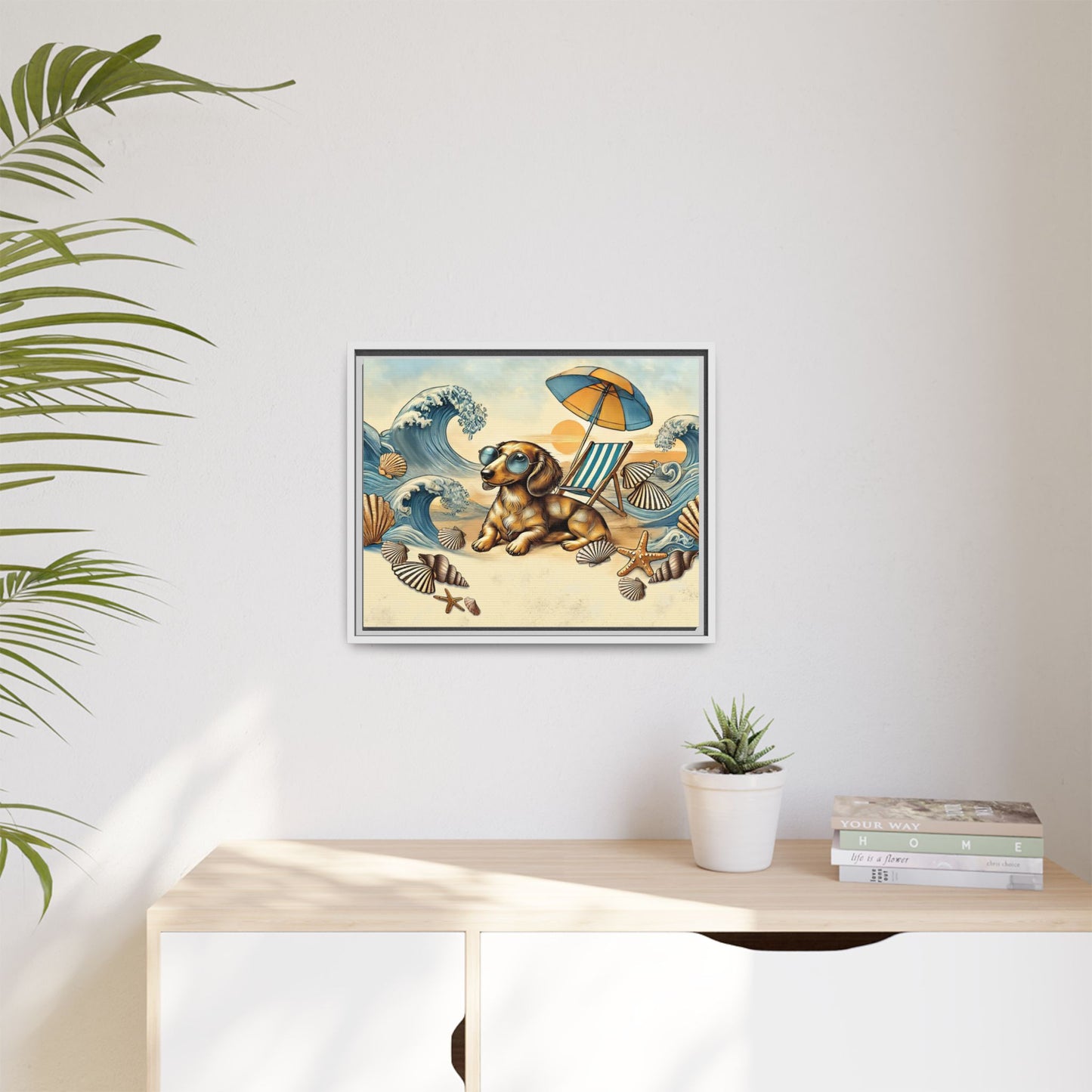 Dachshund on the Beach Wall Art
