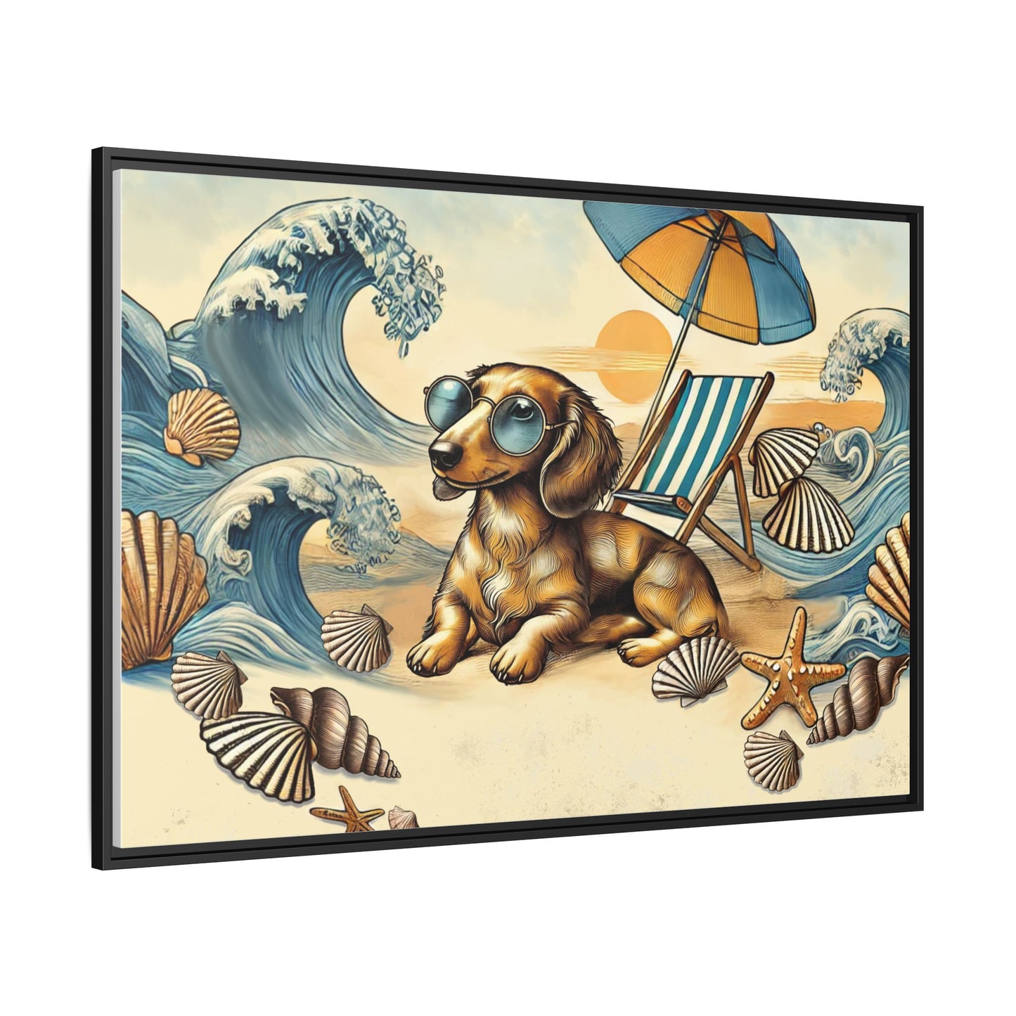 Dachshund on the Beach Wall Art