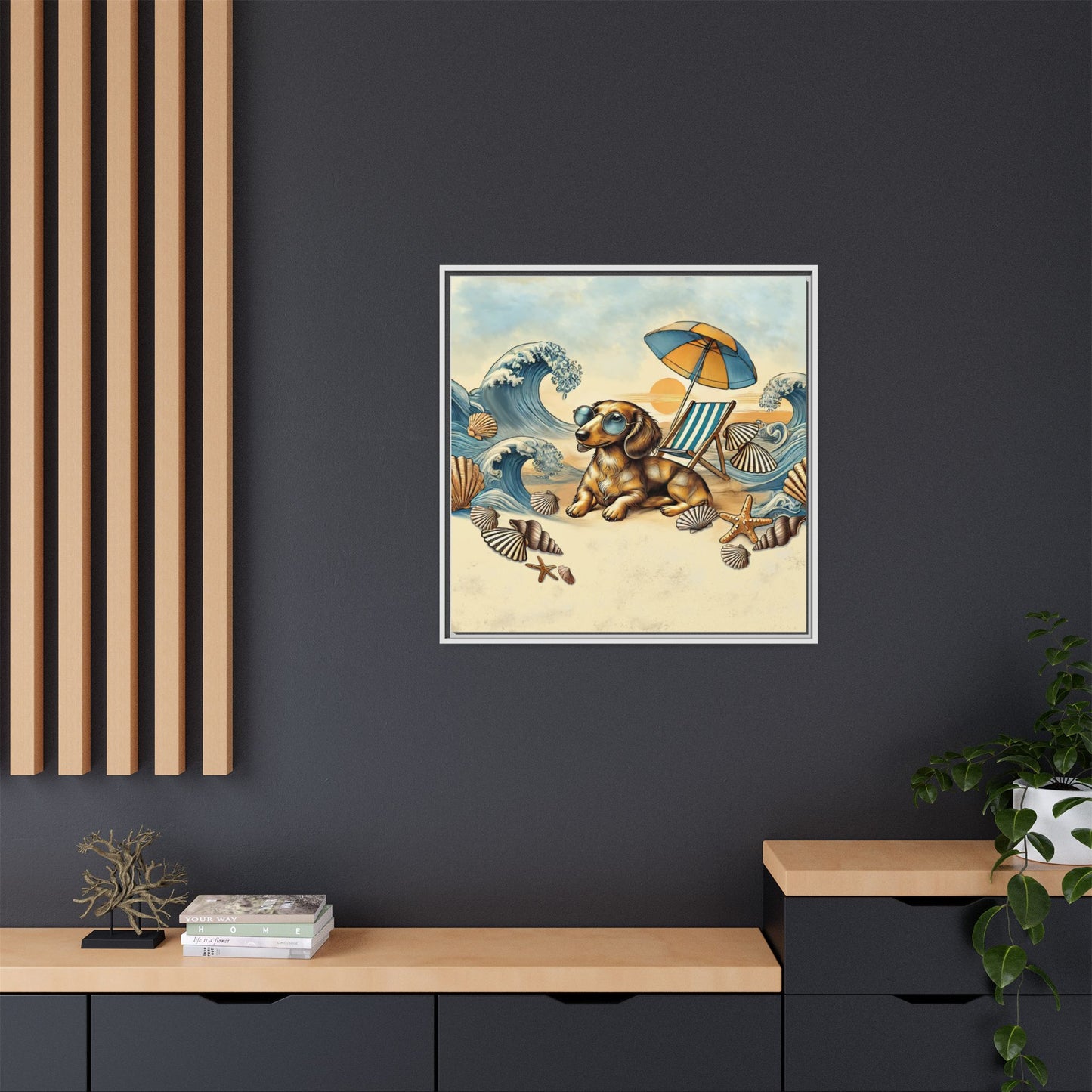 Dachshund on the Beach Wall Art