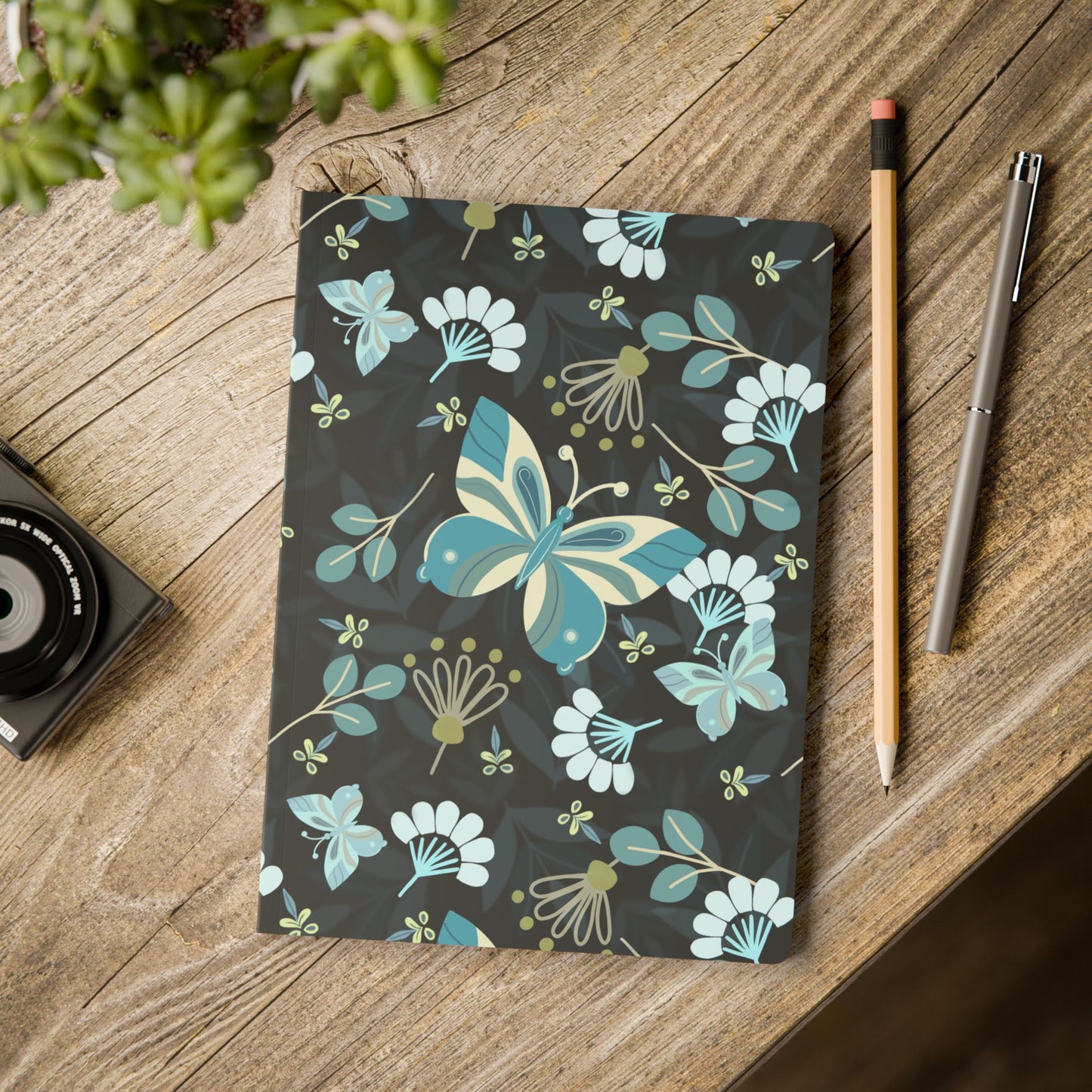 Butterfly Journal - Teal, blues, black