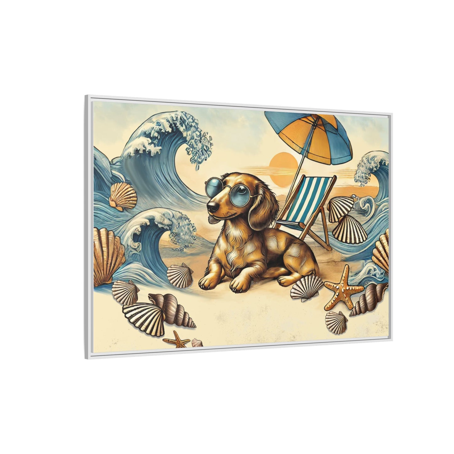 Dachshund on the Beach Wall Art