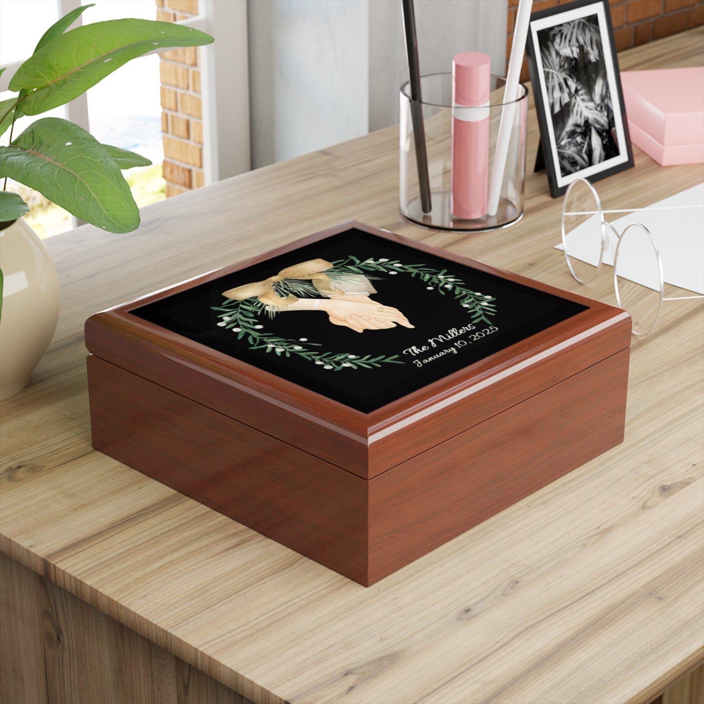 Personalized Jewelry Box Custom Keepsake Anniversary Gift Wedding Memory Box Bridal Shower Gift for Her Customized Marriage Present