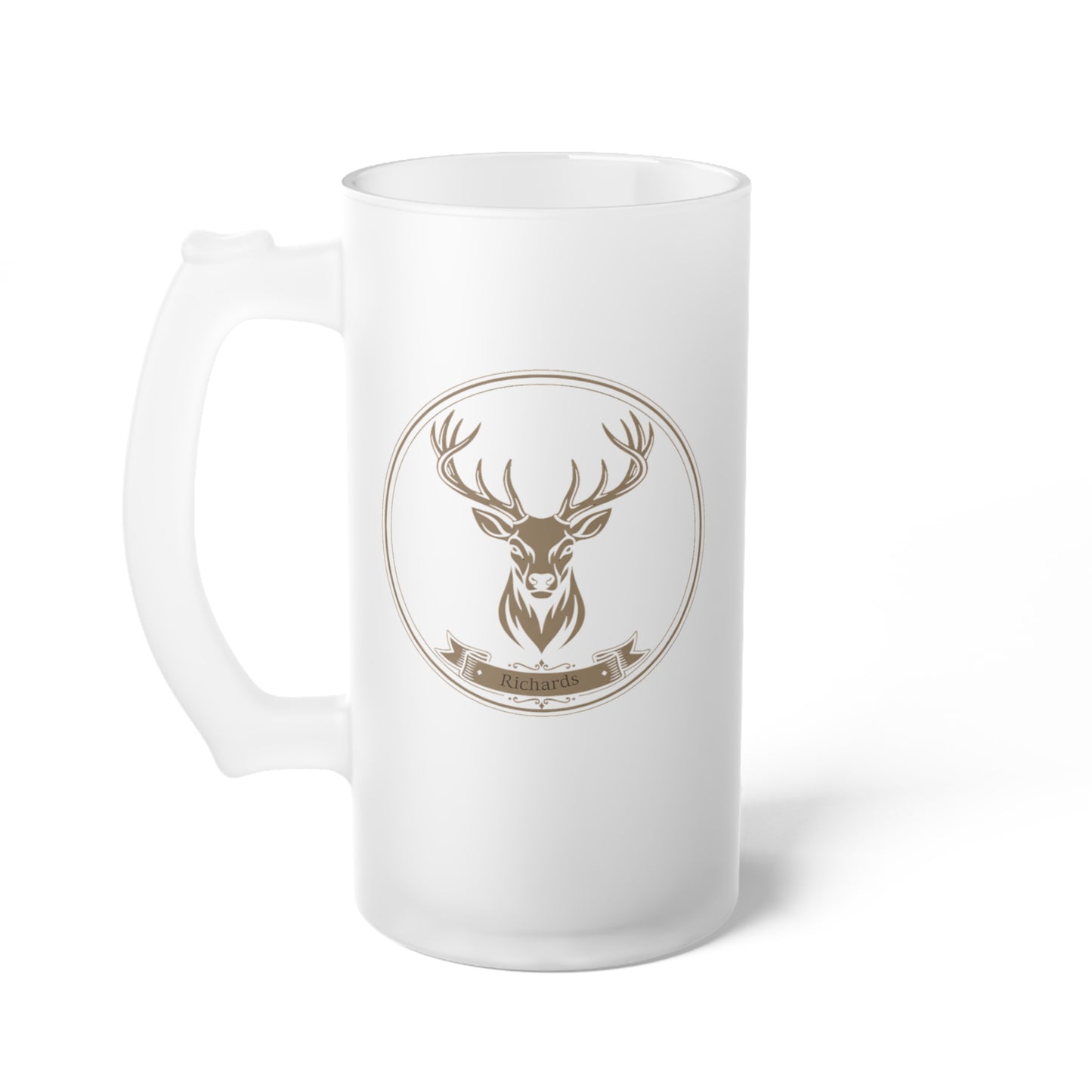Custom Frosted Beer Mug with Deer Buck Personalized Glass Tankard for Men Game Day Wedding Gift Unique Groomsmen Gifts Customized Frosted Beer Glass Gifts Beer Lovers Home Bars Deer Hunter Birthday