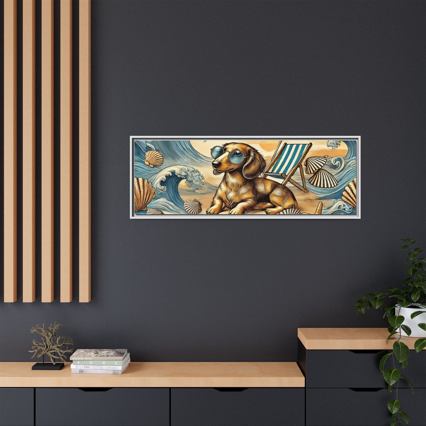 Dachshund on the Beach Wall Art