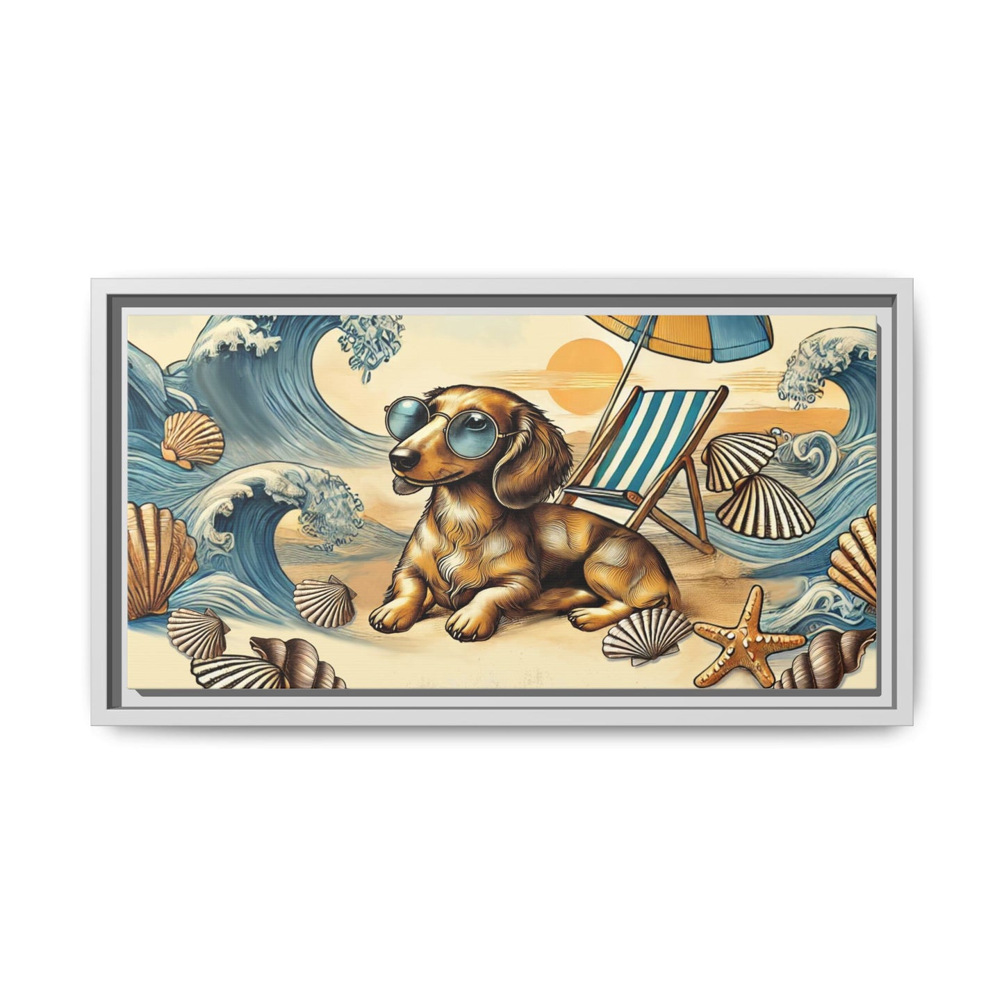 Dachshund on the Beach Wall Art
