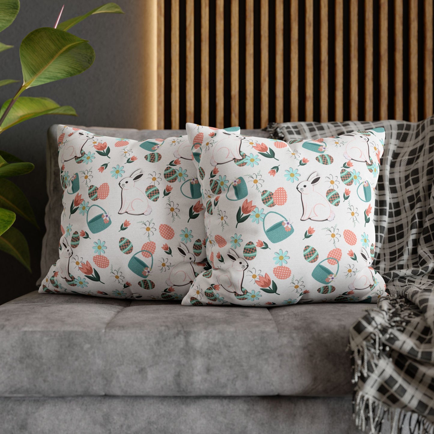 Easter Bunny Pillowcase Cover