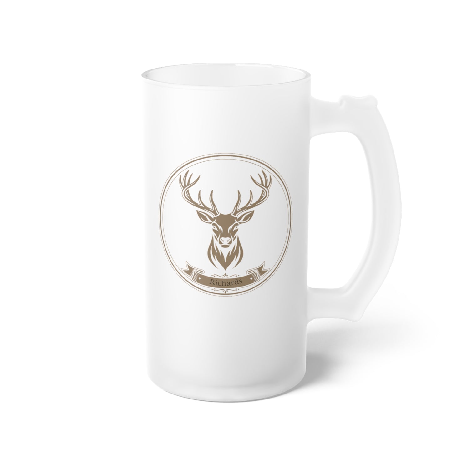 Custom Frosted Beer Mug with Deer Buck Personalized Glass Tankard for Men Game Day Wedding Gift Unique Groomsmen Gifts Customized Frosted Beer Glass Gifts Beer Lovers Home Bars Deer Hunter Birthday