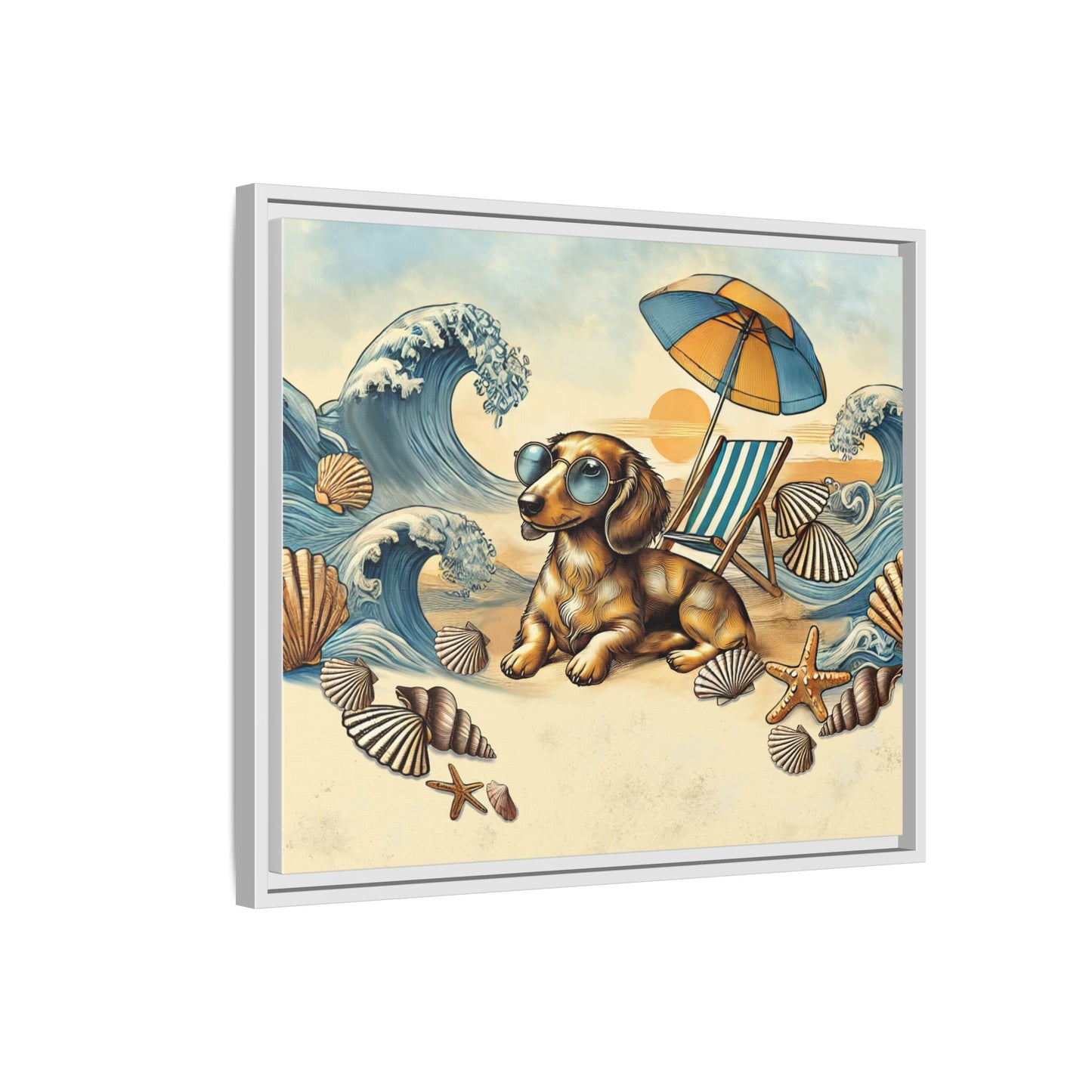 Dachshund on the Beach Wall Art