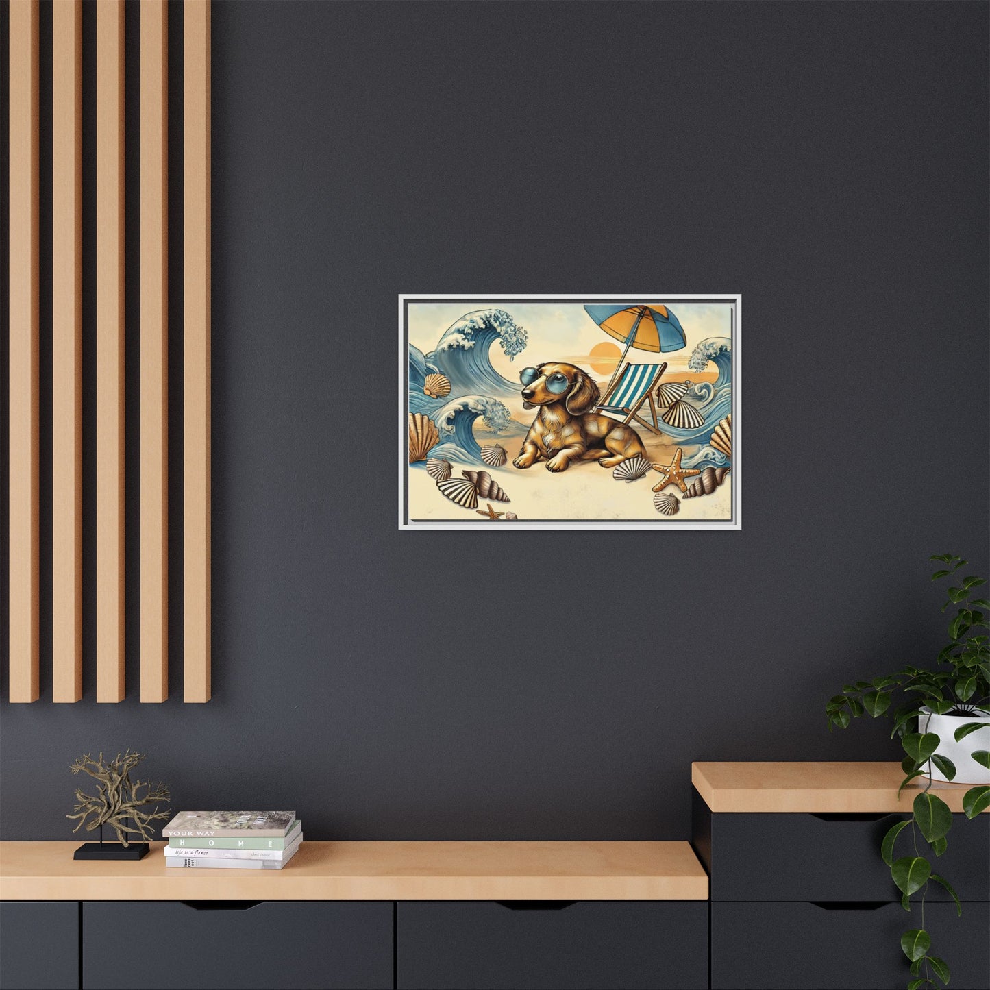Dachshund on the Beach Wall Art