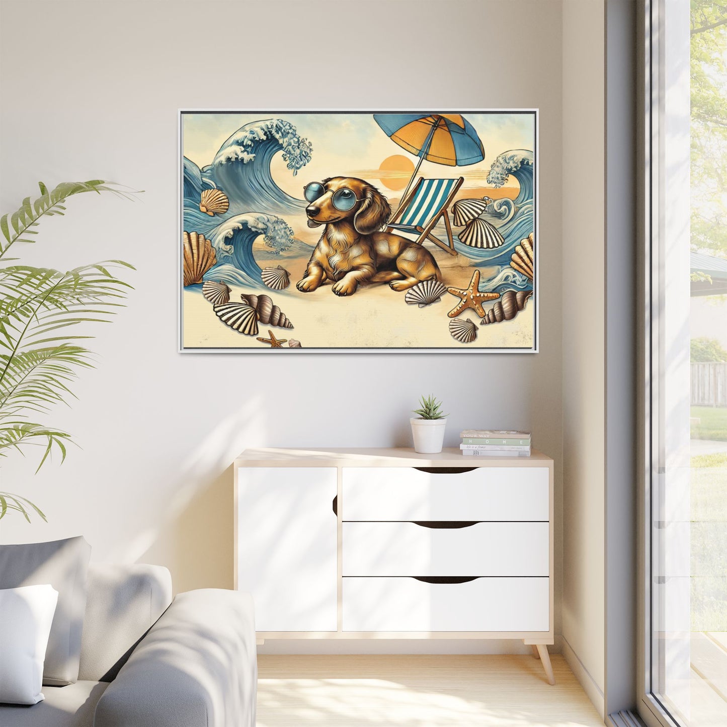Dachshund on the Beach Wall Art