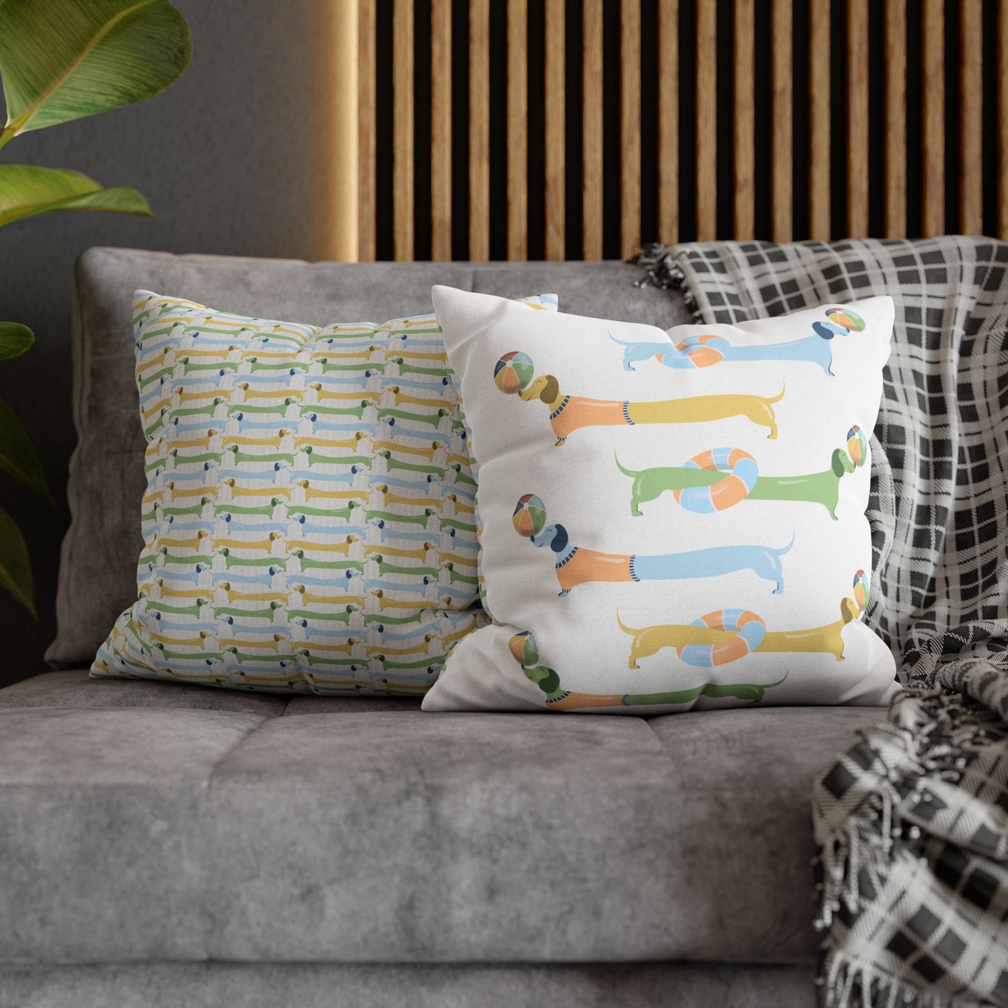 Square Pillowcase - Doxie in the Sun Design