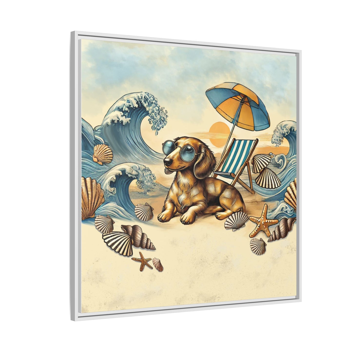 Dachshund on the Beach Wall Art