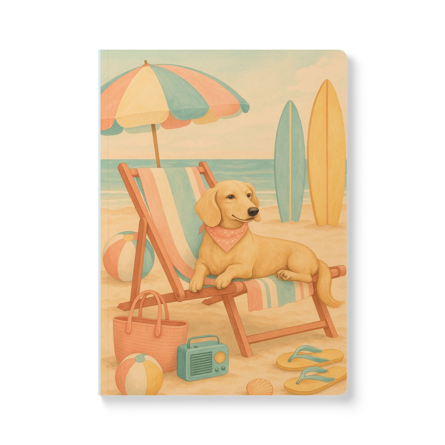 Retro Dachshund Softcover Journal