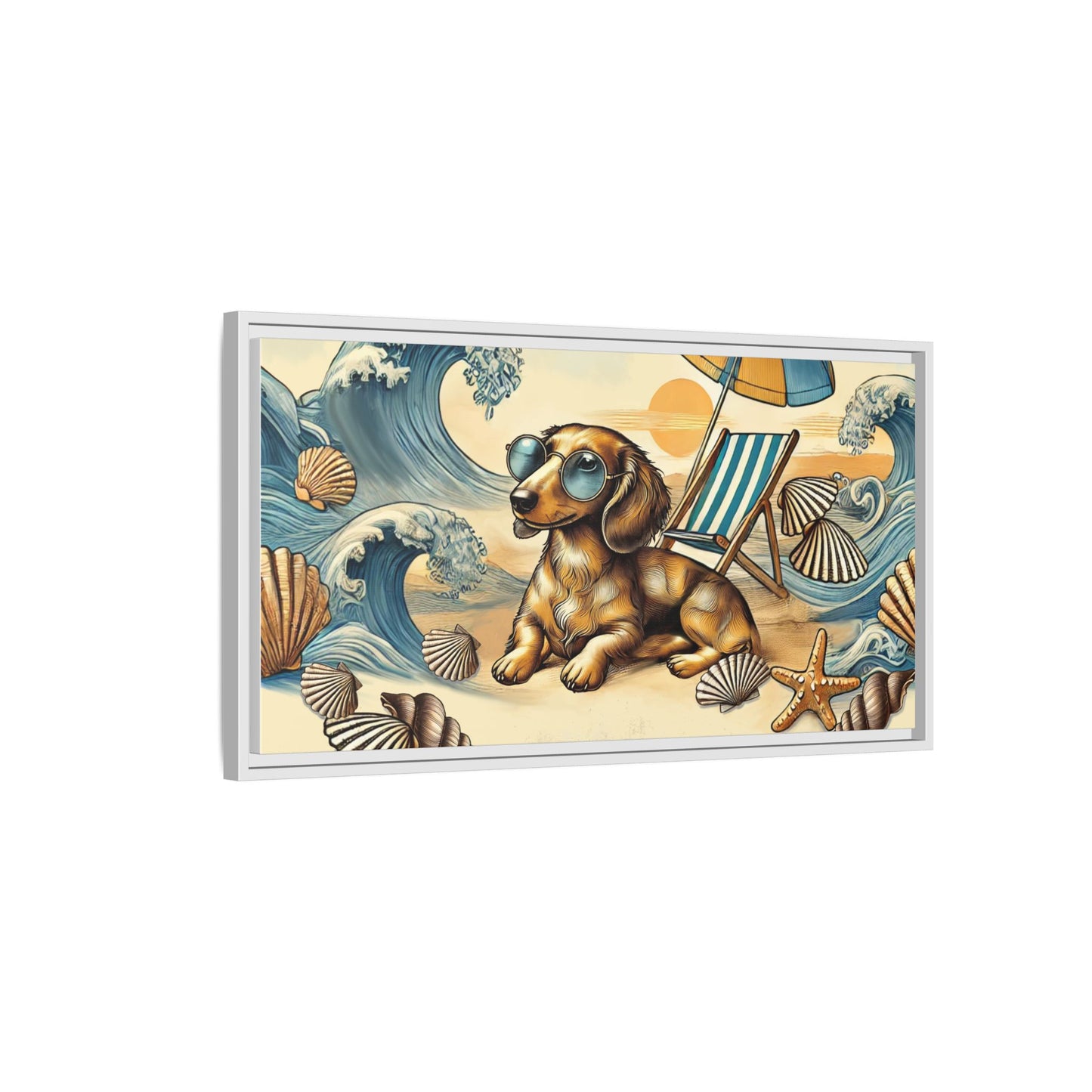 Dachshund on the Beach Wall Art